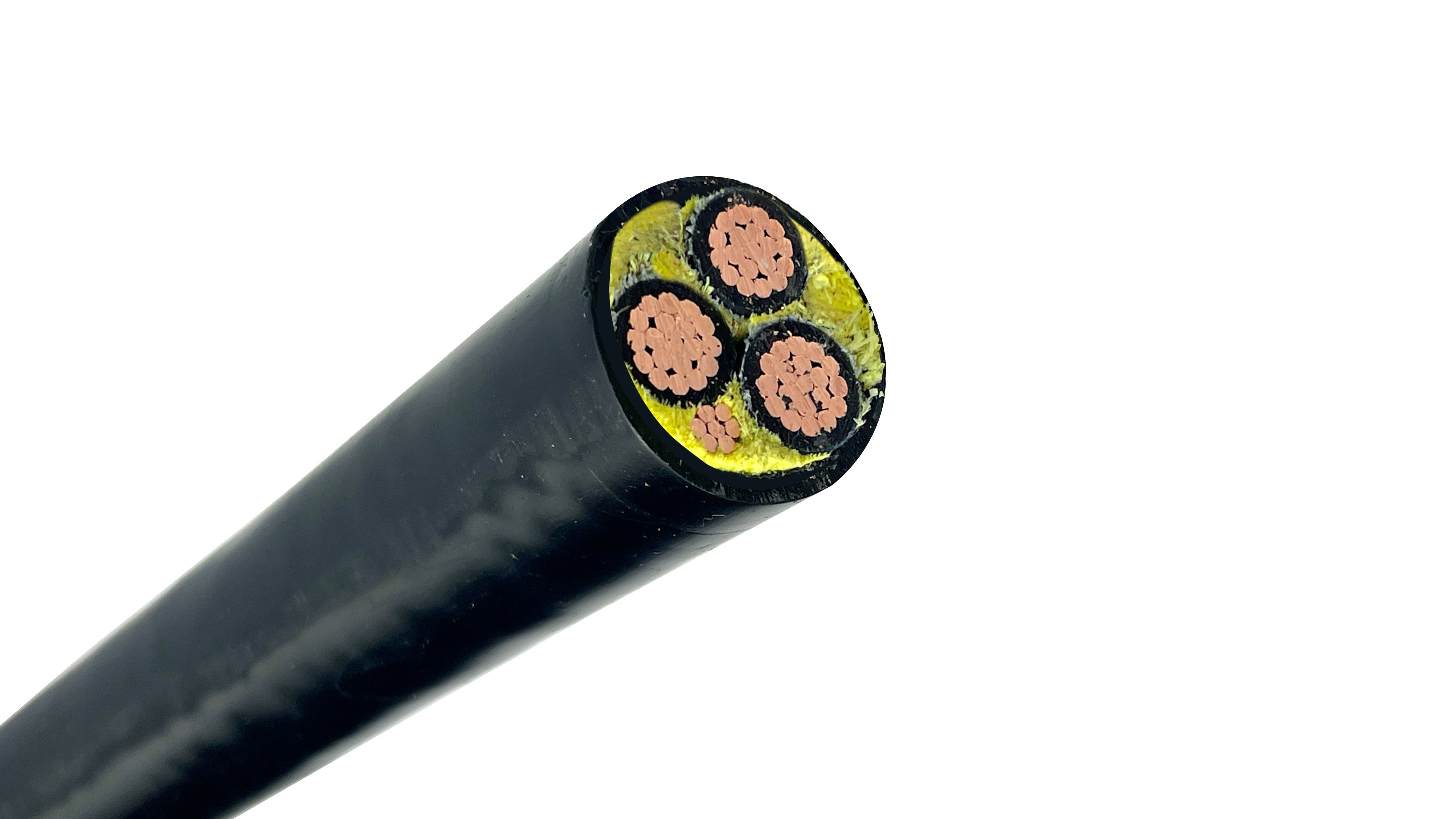 500 MCM 3C Tray Cable with Ground, THHN/THWN-2 PVC Direct Burial 600V power wire for sunlight resistant outdoor use.