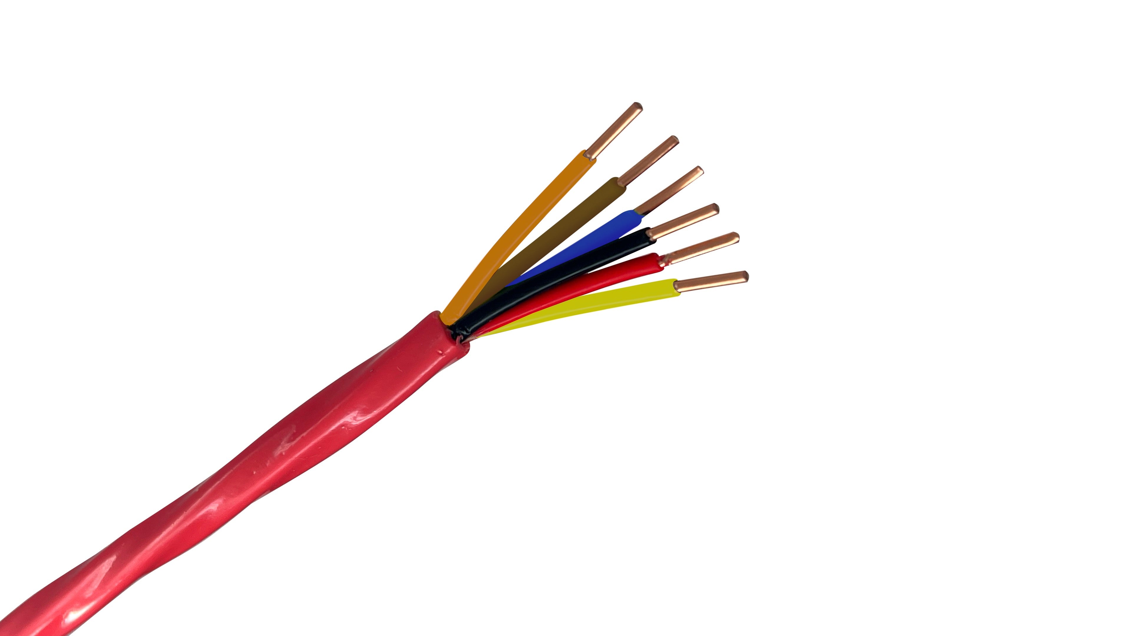 18 AWG 6 Conductor Unshielded Riser Fire Alarm Cable, FPLR rated for vertical floor-to-floor fire signaling systems.