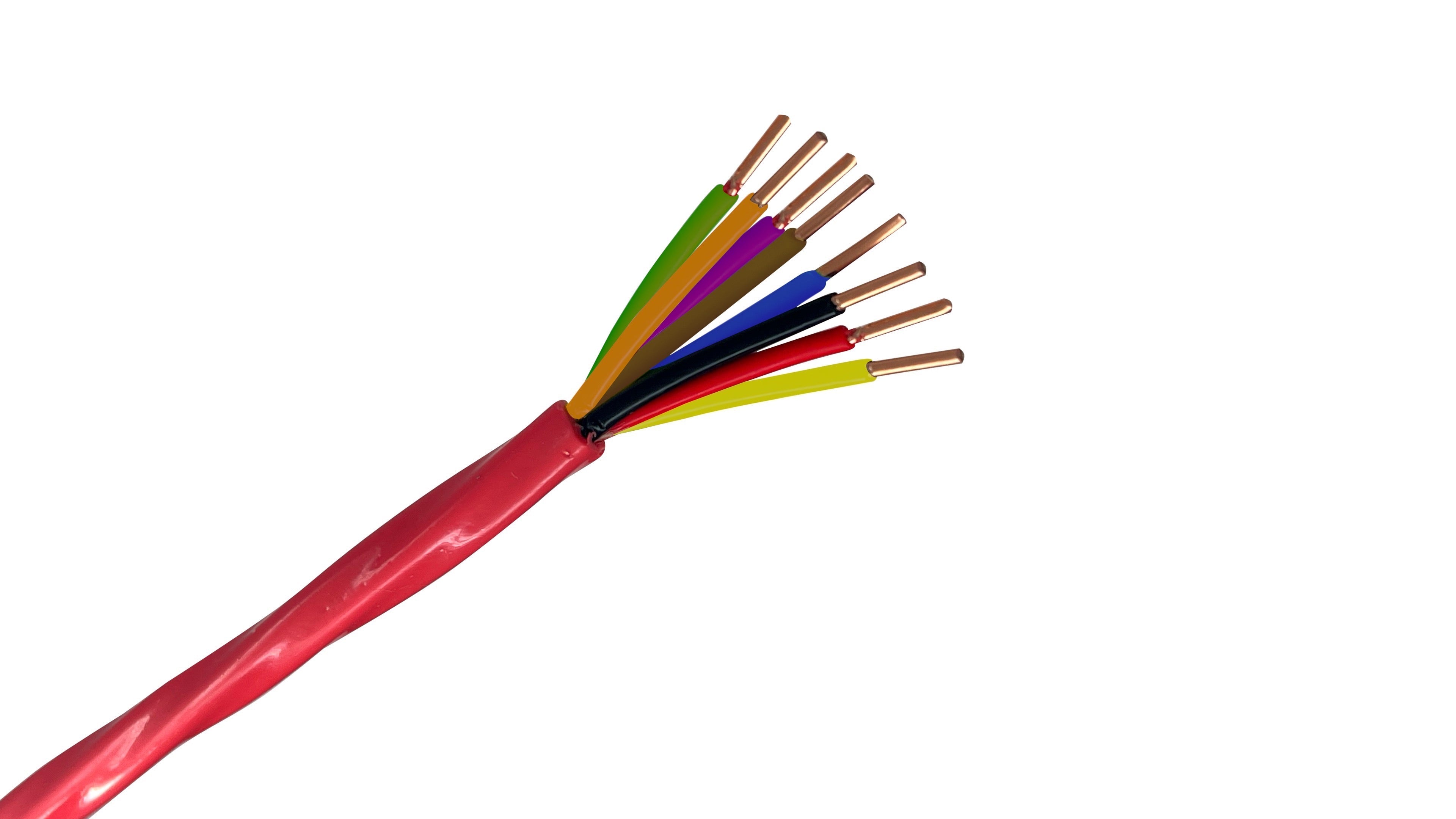 22 AWG 8 Conductor Unshielded Riser Fire Alarm Cable, FPLR rated for vertical floor-to-floor fire signaling systems.