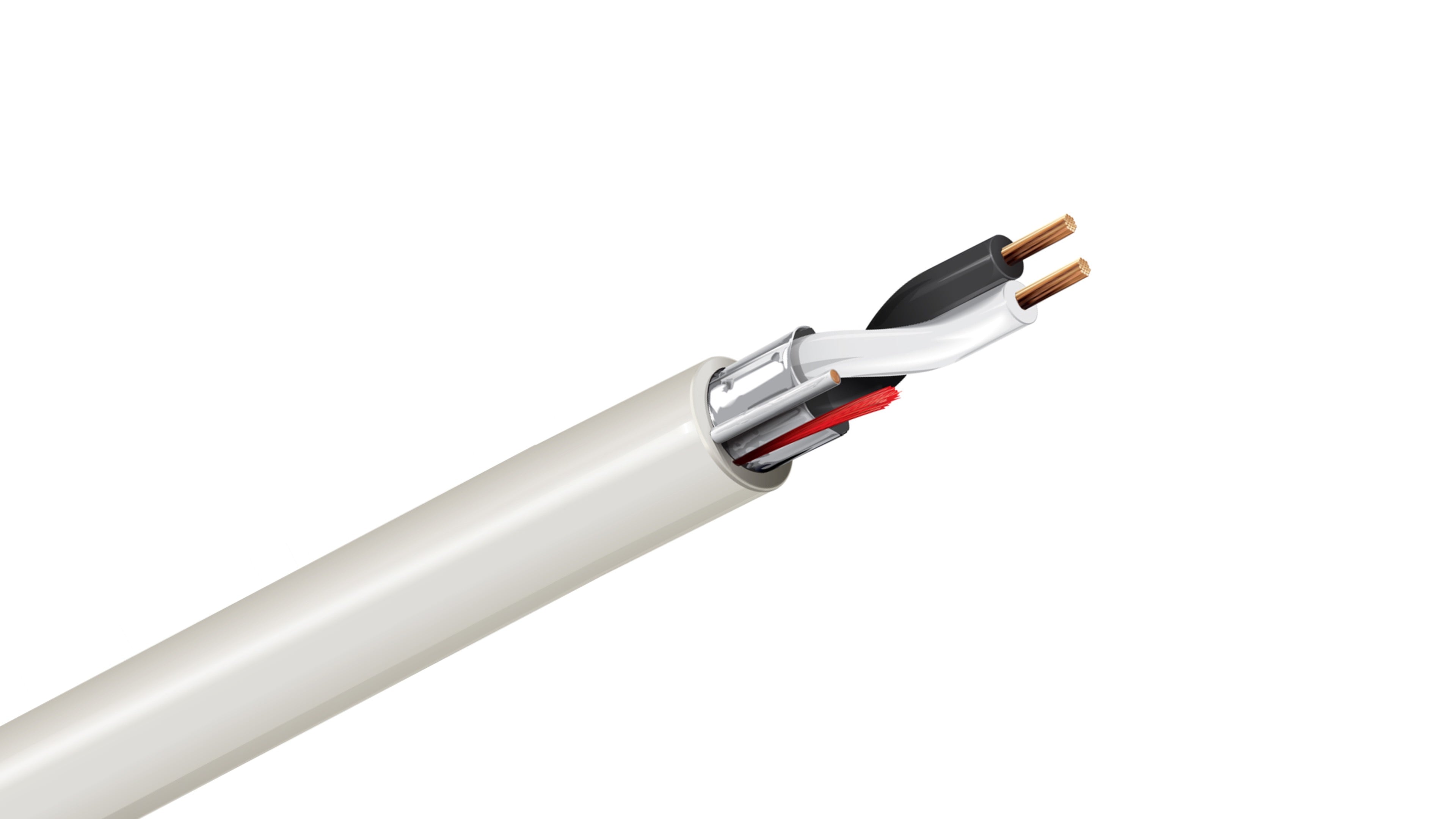 Belden 5000FE Cable, 12 AWG 2-Conductor Shielded, CMR Riser Rated, PVC Jacket, Commercial Audio and Control Wire.