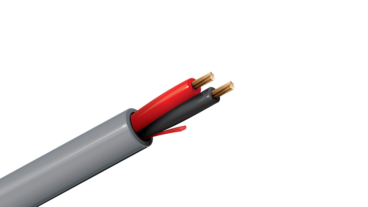 Belden 5300UE Security Cable, 2C 18 AWG Unshielded Stranded Bare Copper, 300V CMR Riser Rated 2-Wire Speaker Trunk.