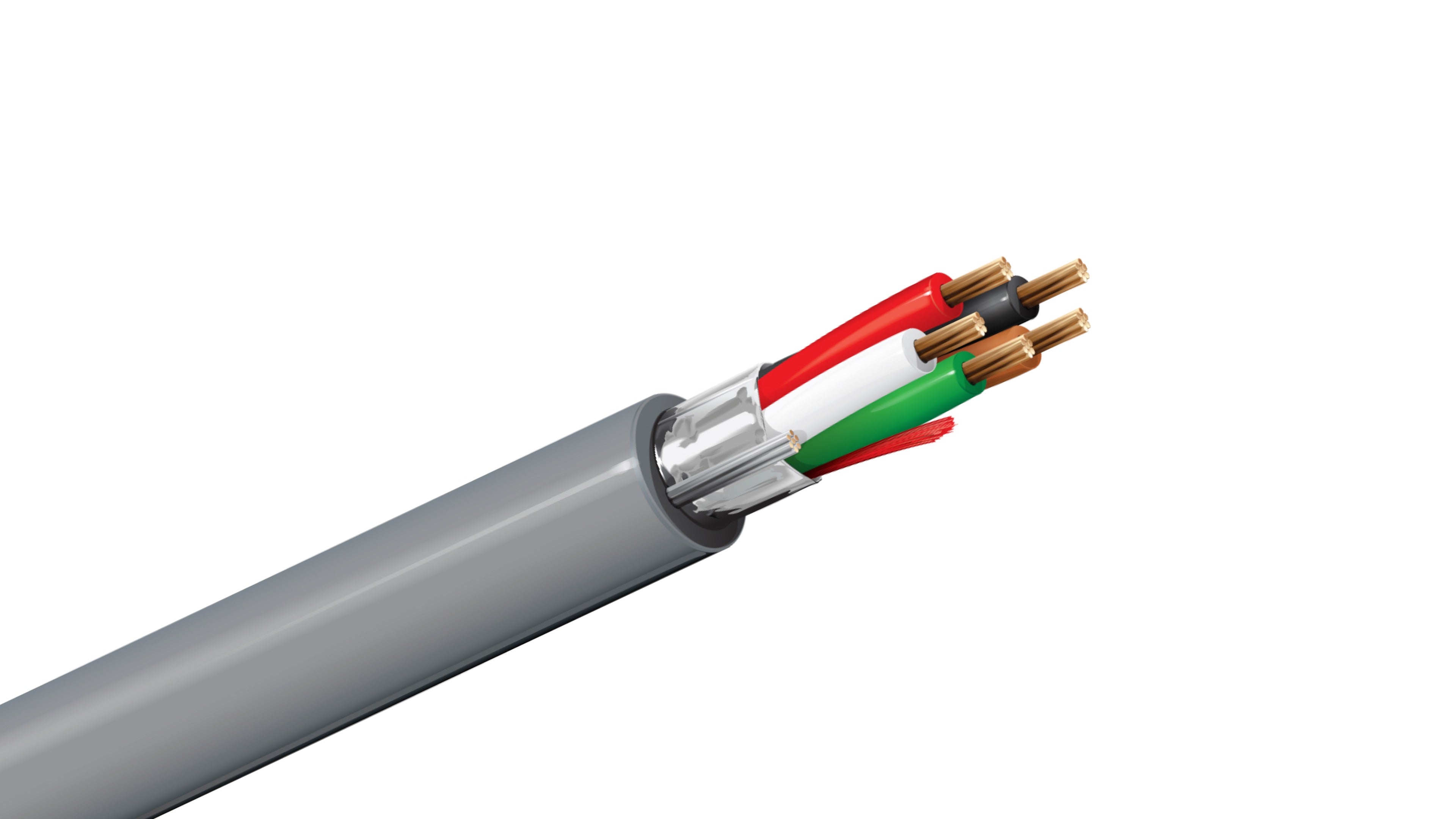 Belden 5303FE Cable, 18 AWG 5-Conductor Shielded, CMR Riser Rated, Grey PVC Jacket, Commercial Security and Control Wire.