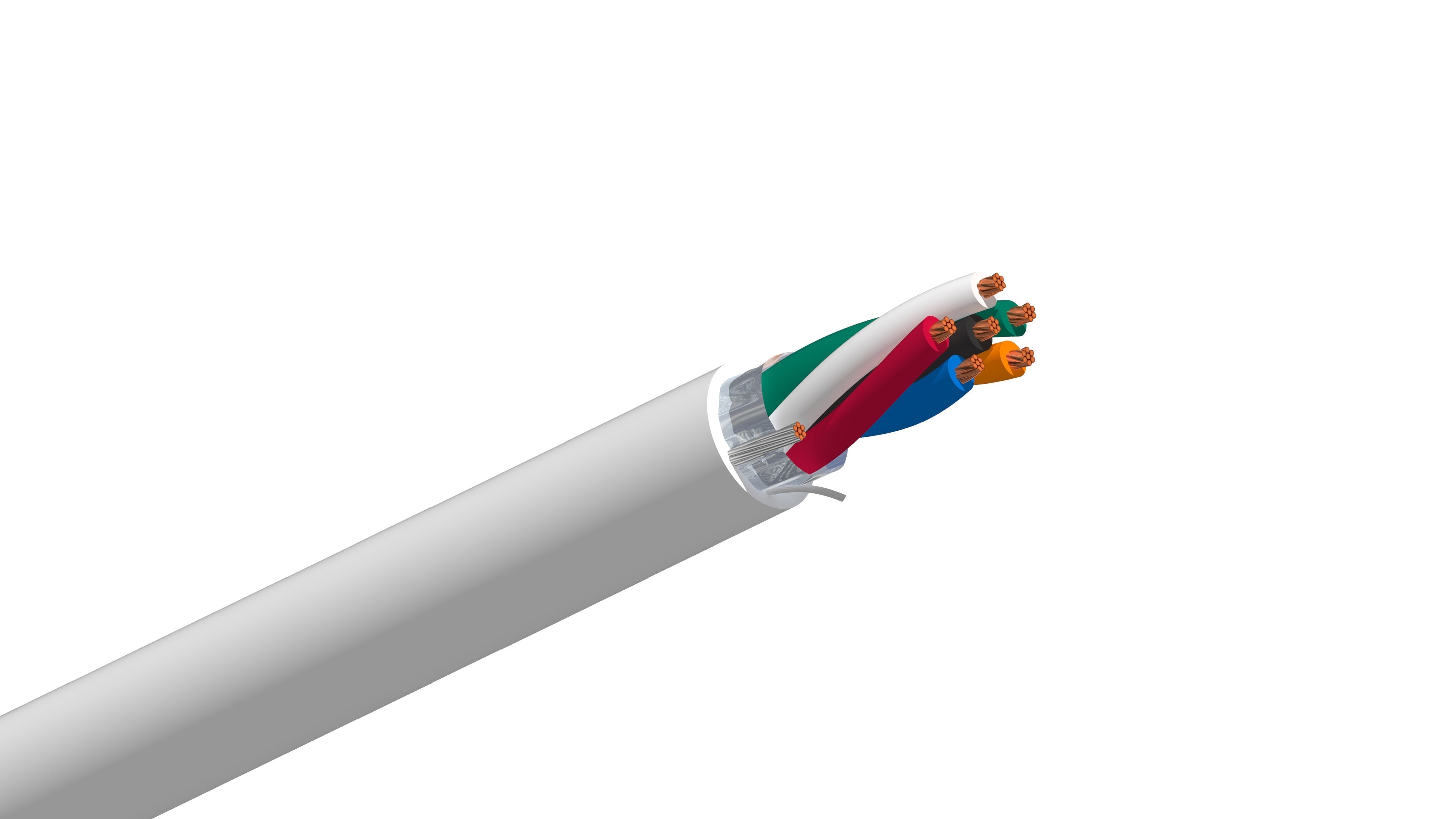 Belden 5304FE Cable, 18 AWG 6-Conductor Shielded, CMR Riser Rated, PVC Jacket, Commercial Control and Signaling Wire.