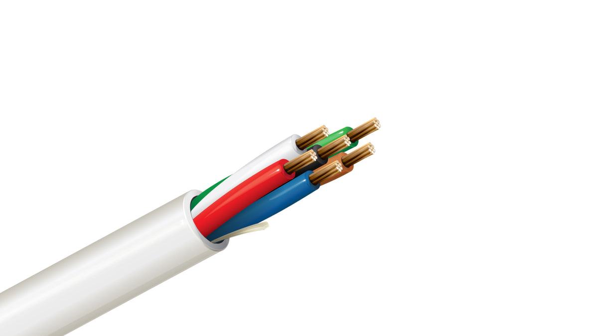 Belden 5304UE Control Cable, 6C 18 AWG Unshielded Stranded Bare Copper, 300V CMR Riser Rated Gray Multi-Wire Trunk.