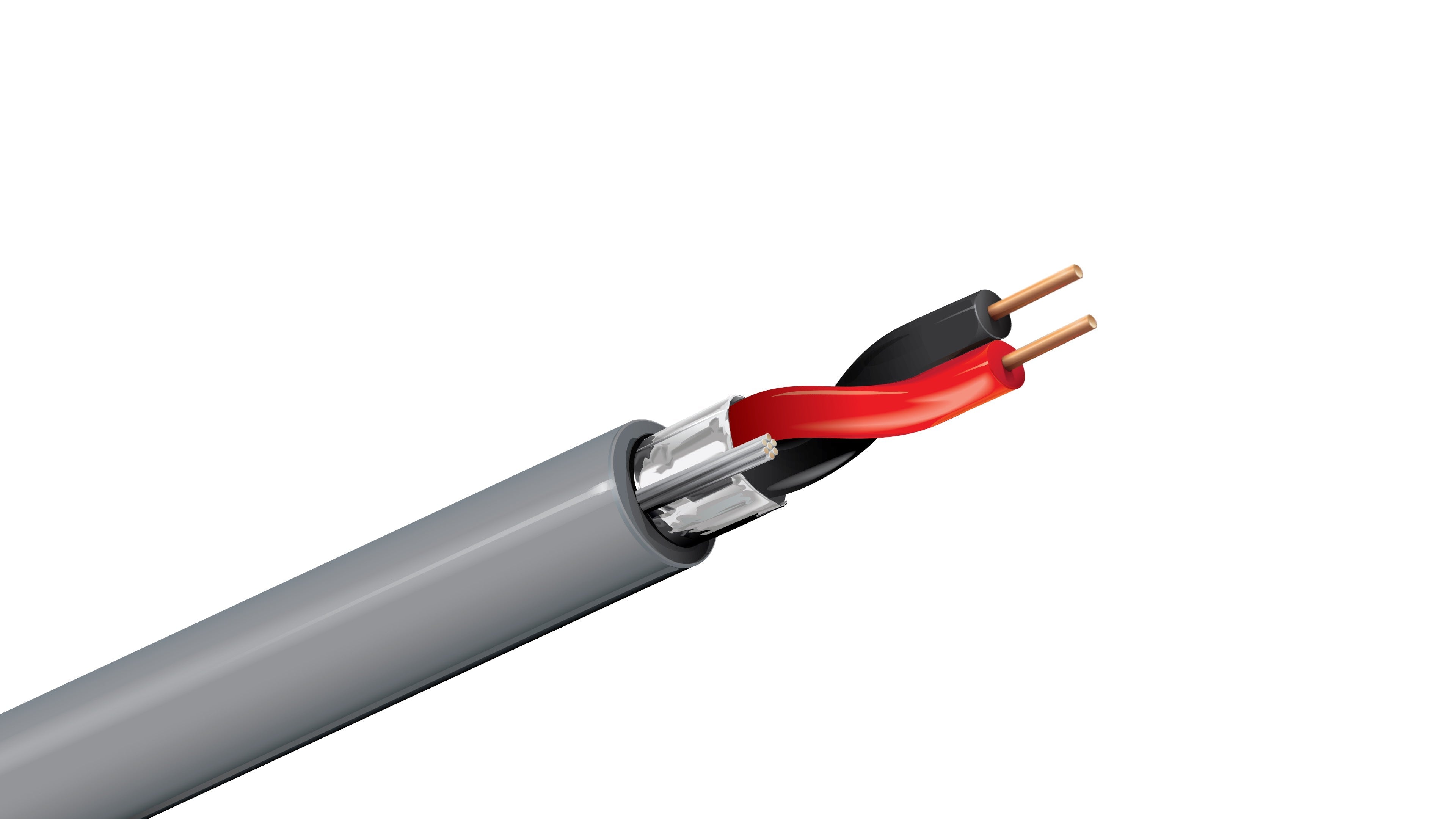 Belden 5320FE Cable, 18 AWG 2-Conductor Shielded, CMR Riser Rated, PVC Jacket, Commercial Audio and Security Wire.