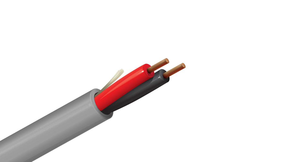 Belden 5320UE Security Cable, 2C 18 AWG Unshielded Solid Bare Copper, 300V CMR Riser Rated 2-Wire Control Trunk.