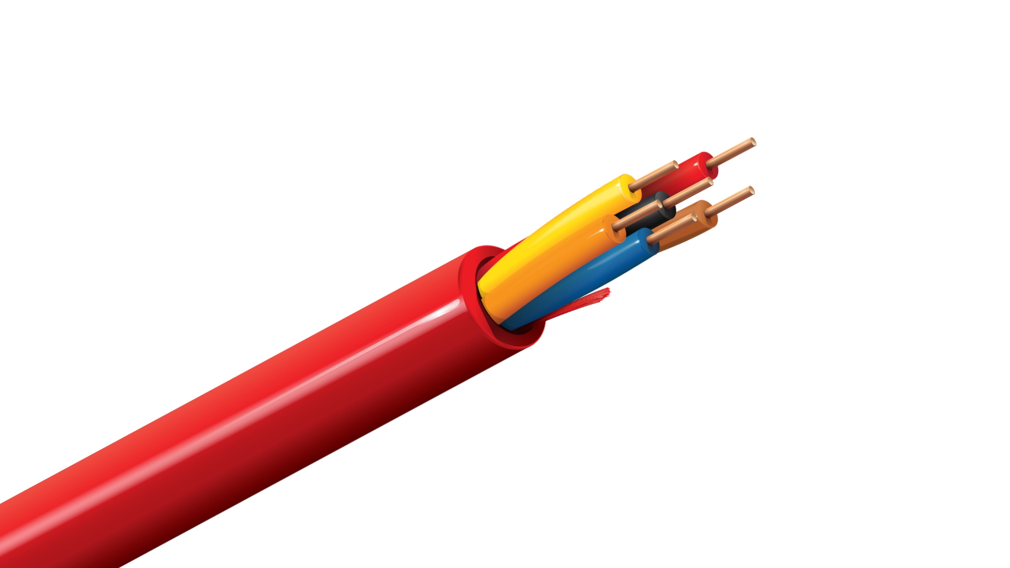Belden 5324UL Cable, 18 AWG 6-Conductor Stranded BC, FPLR Riser Rated, Red PVC Jacket, Fire Alarm Control Wire.