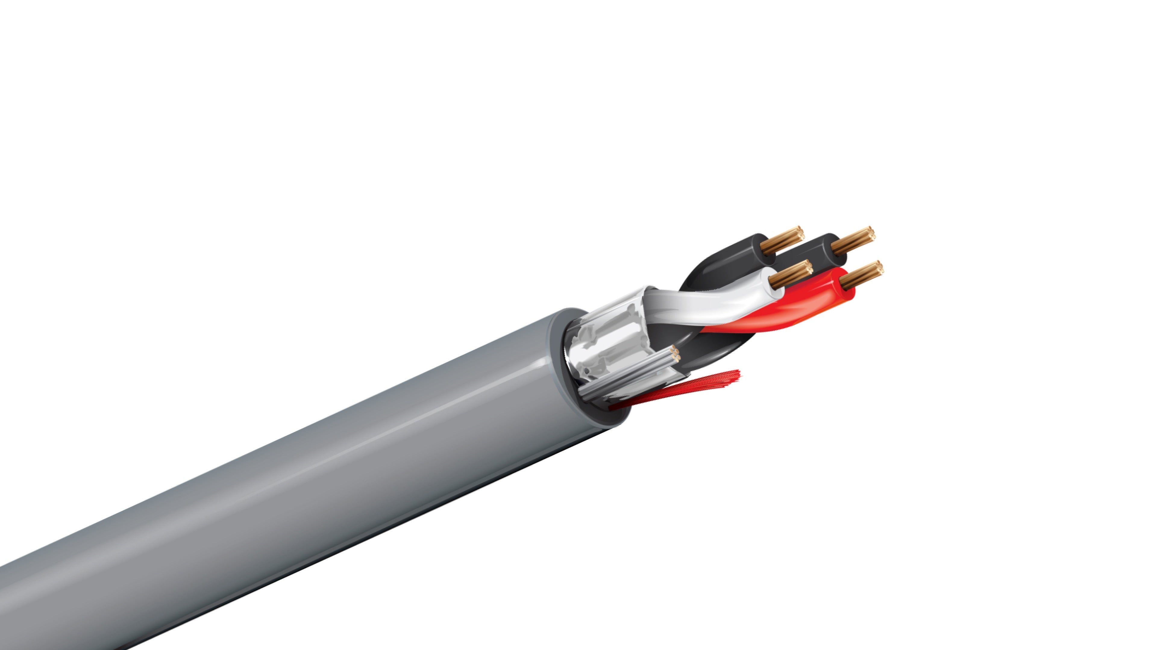 Belden 5341FE Cable, 18 AWG 2-Pair Shielded, CMR Riser Rated, PVC Jacket, Commercial Audio and Data Twisted Pair.