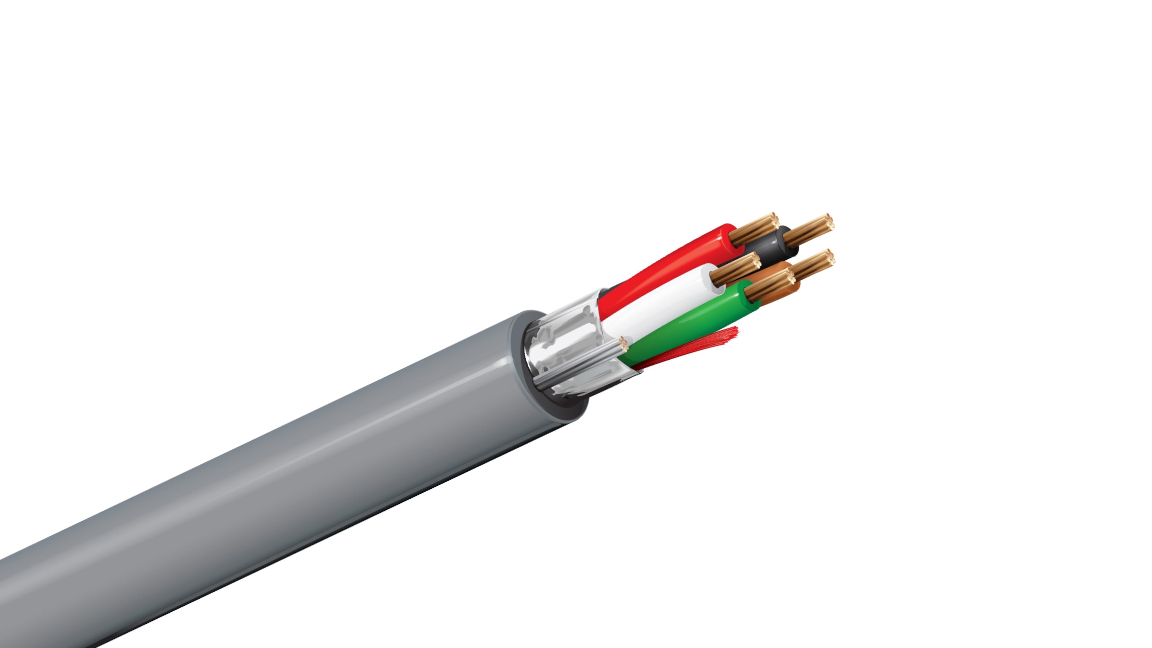 Belden 5403FE Cable, 20 AWG 5-Conductor Shielded, CMR Riser Rated, PVC Jacket, Commercial Control and Signaling Wire.