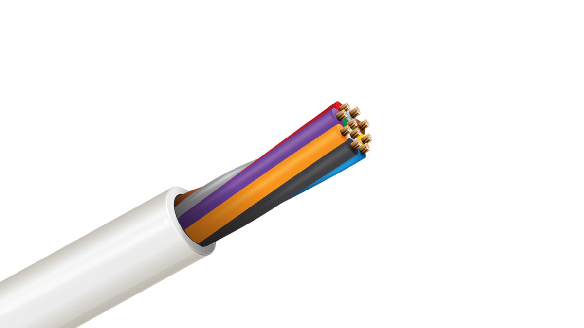 Belden 5408UE Control Cable, 10C 20 AWG Unshielded Stranded Bare Copper, 300V CMR Riser Rated Gray Multi-Wire Trunk.