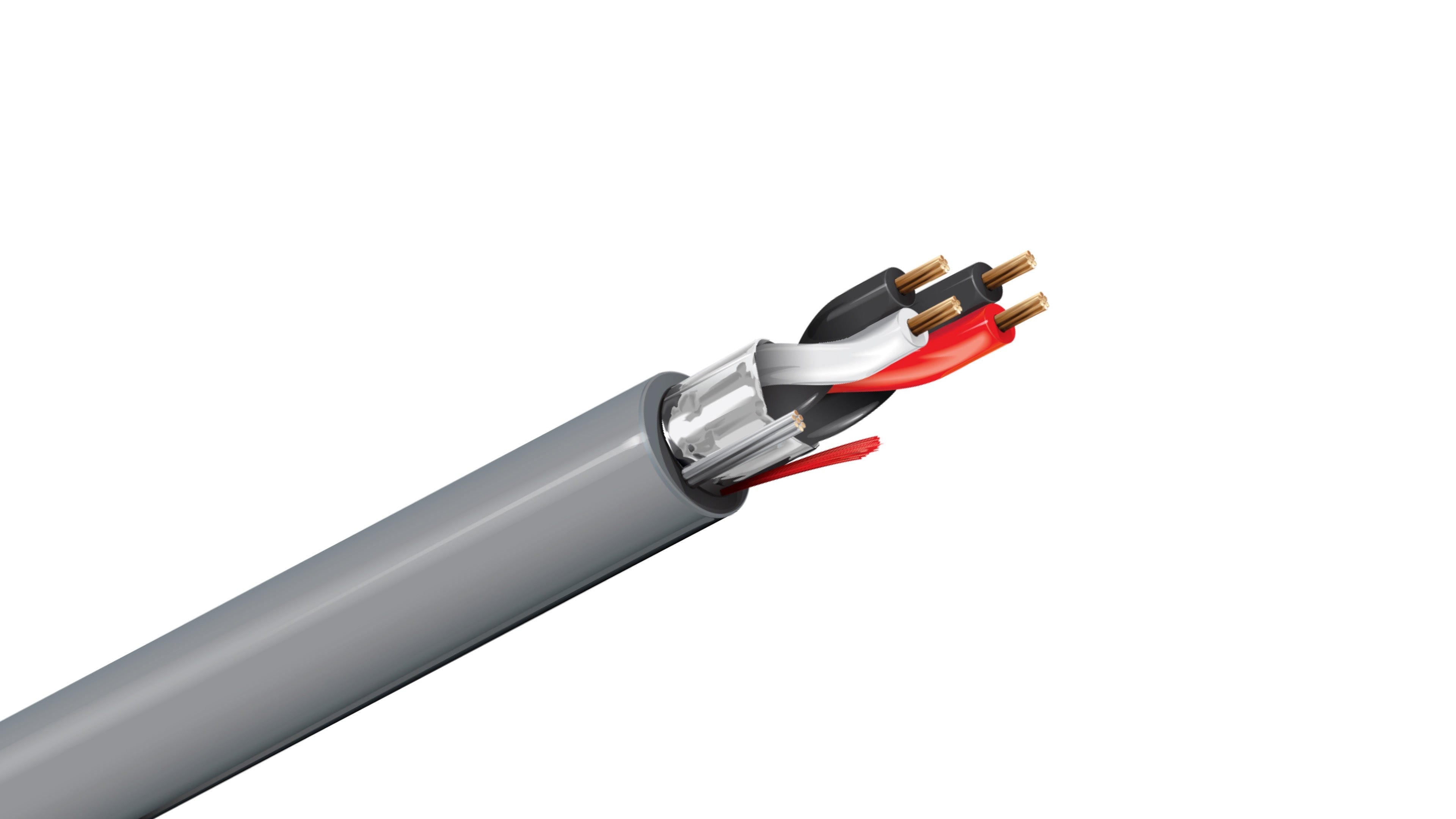 Belden 5441FE Cable, 20 AWG 2-Conductor Shielded, CMP Plenum Rated, PVC Jacket, Security and Audio Control Wire.
