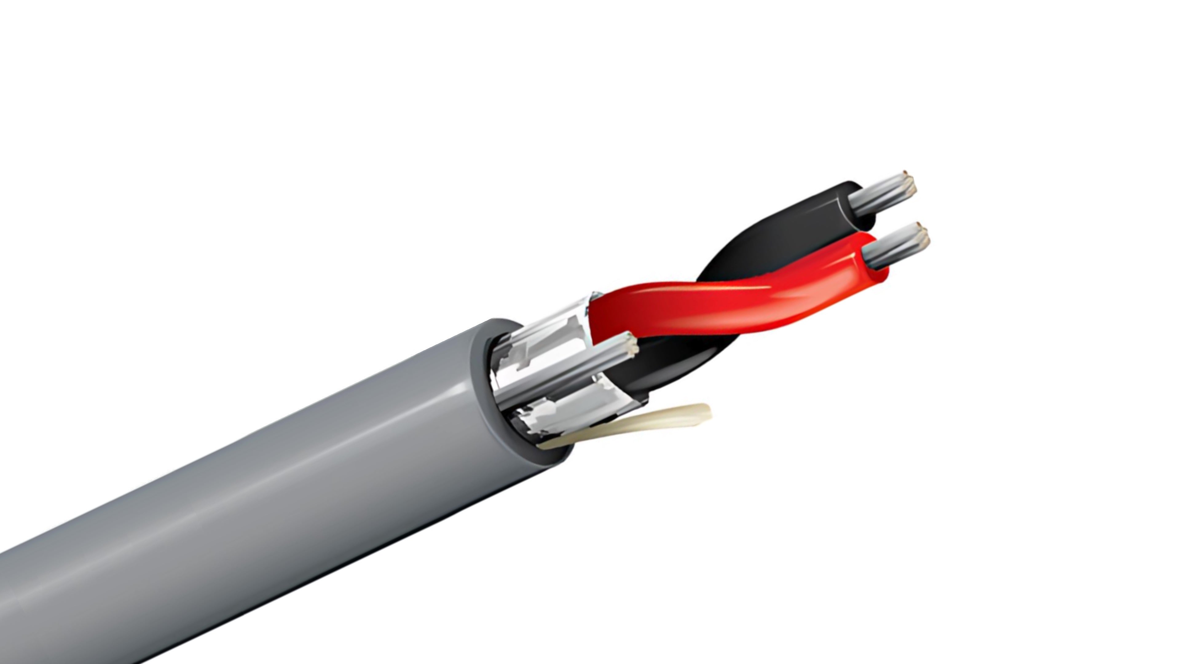Belden 5500FH Cable, 22 AWG 2-Conductor Stranded, LSZH Low Smoke Zero Halogen, Unshielded Security and Control Wire.