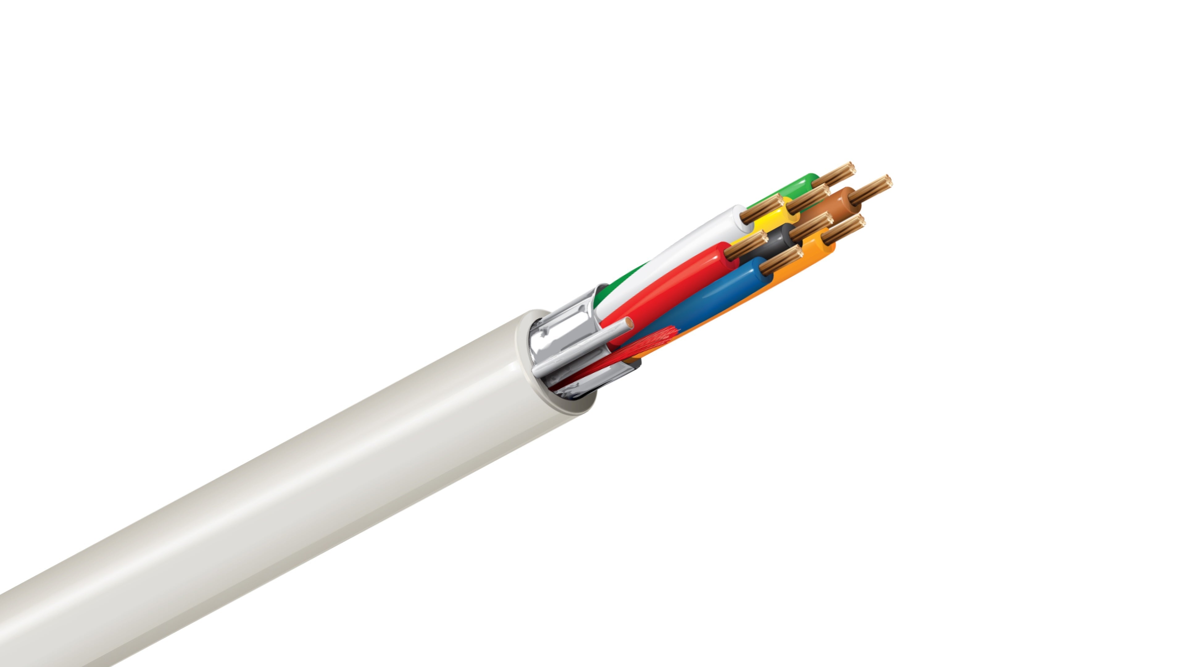 Belden 5506FE Cable, 22 AWG 8-Conductor Shielded, CMR Riser Rated, Grey PVC Jacket, Security and Control Wire.