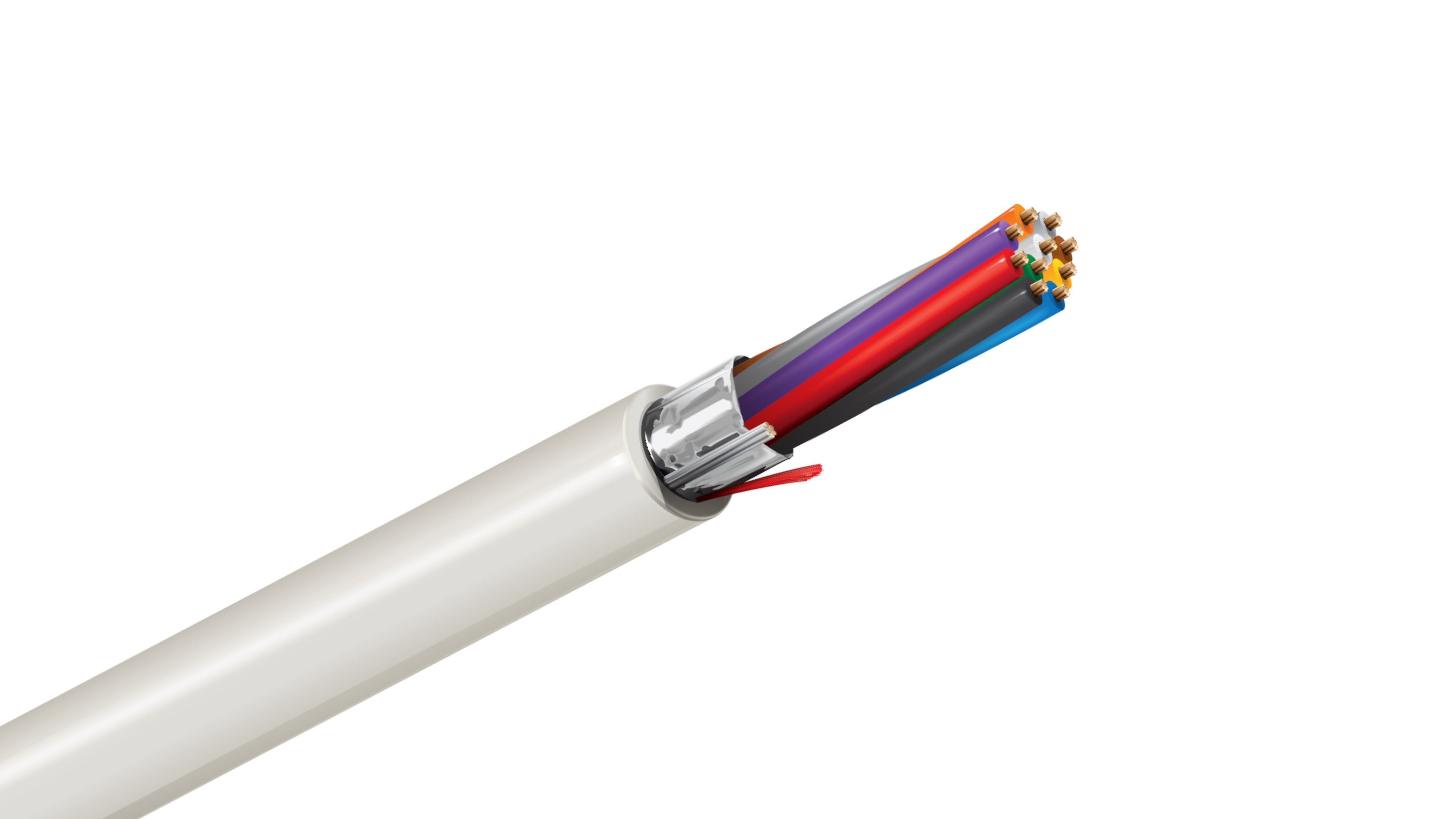 Belden 5508FE Cable, 22 AWG 10-Conductor Shielded, CMR Riser Rated, PVC Jacket, Security and Control Wire.