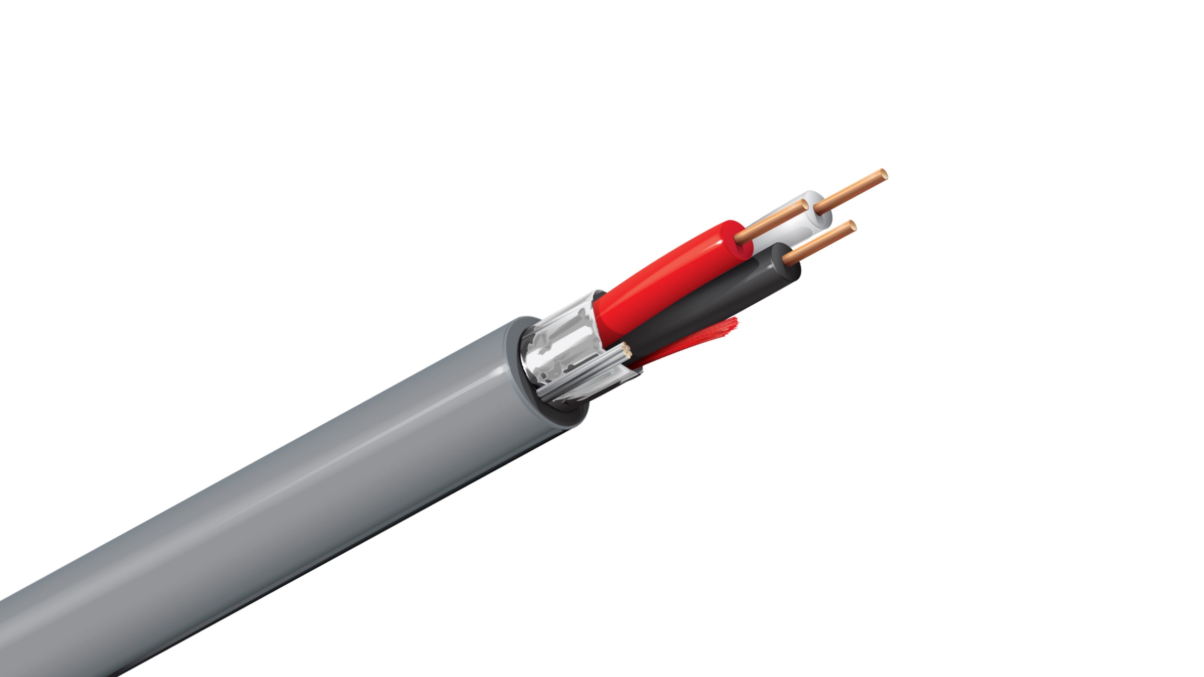 Belden 5521FE Cable, 22 AWG 3-Conductor Shielded, CMP Plenum Rated, PVC Jacket, Security and Audio Control Wire.