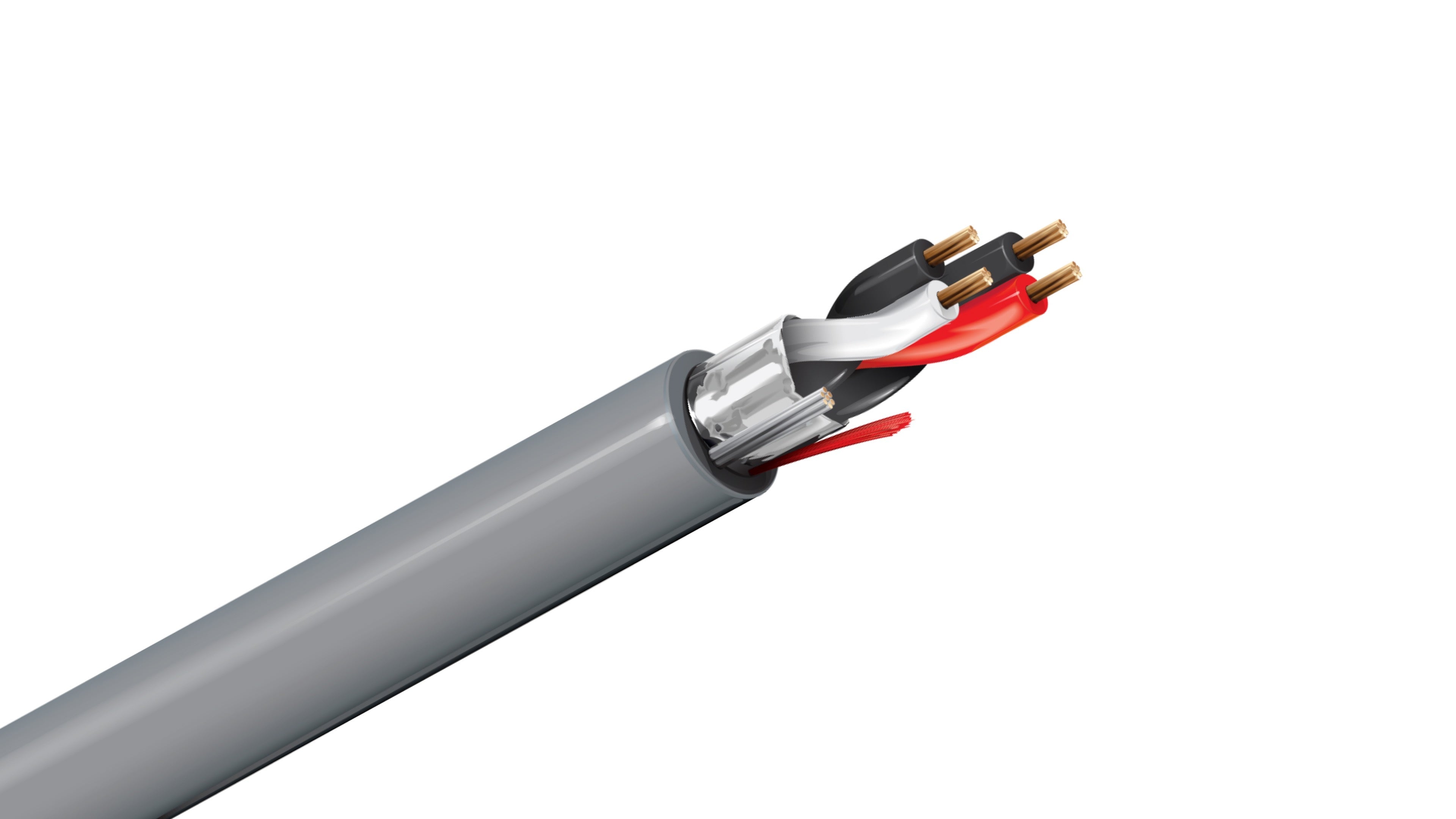 Belden 5541FE Cable, 22 AWG 2-Conductor Shielded, CMP Plenum Rated, Natural PVC Jacket, Security and Audio Control Wire.