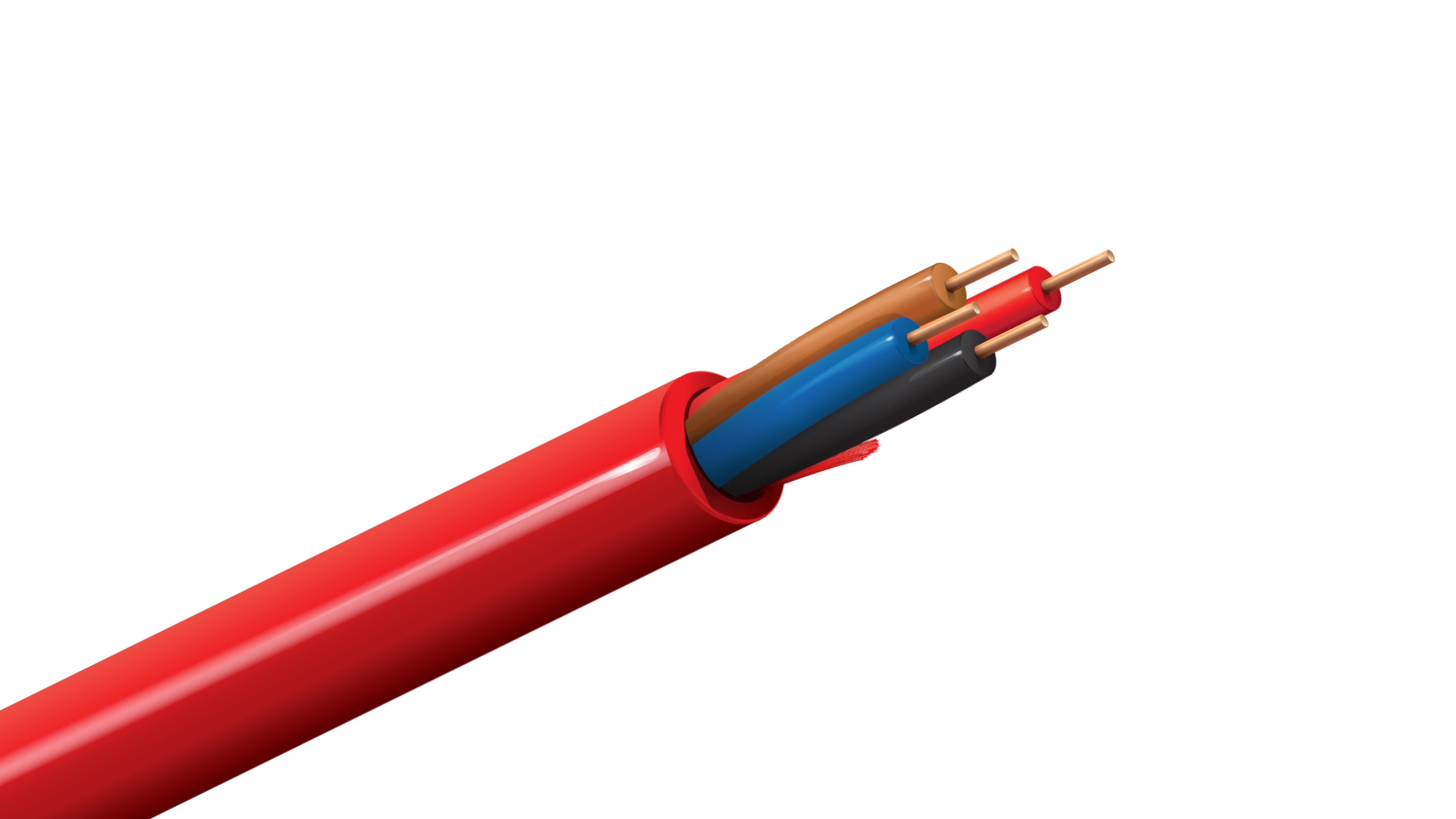 Belden 6322UL Cable, 18 AWG 4-Conductor Stranded BC, FPLP Plenum Rated, Red Flamarrest Jacket, Fire Alarm Control Wire.