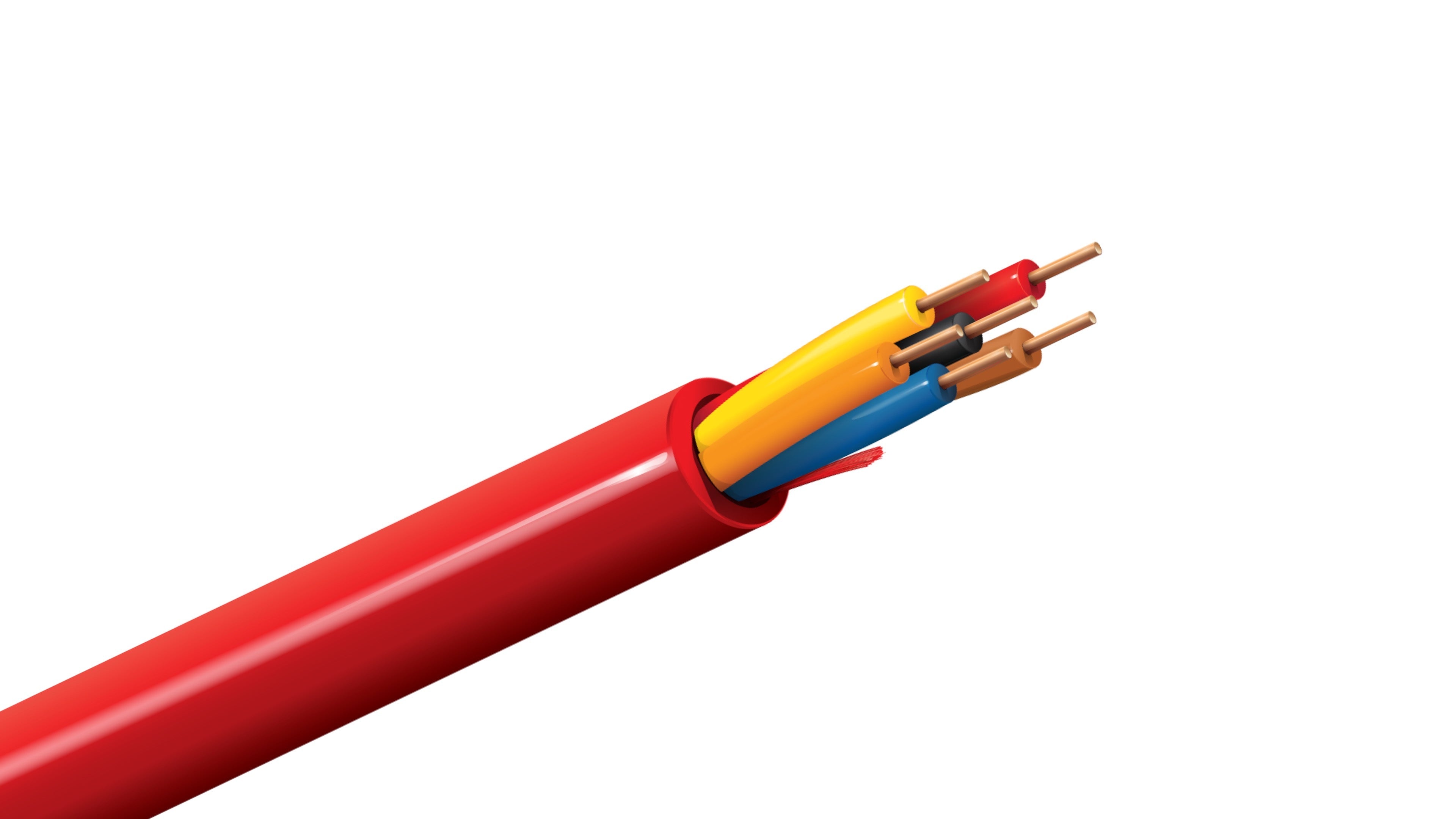 Belden 6324UL Cable, 18 AWG 6-Conductor Stranded BC, FPLP Plenum Rated, Red Flamarrest Jacket, Fire Alarm Control Wire.