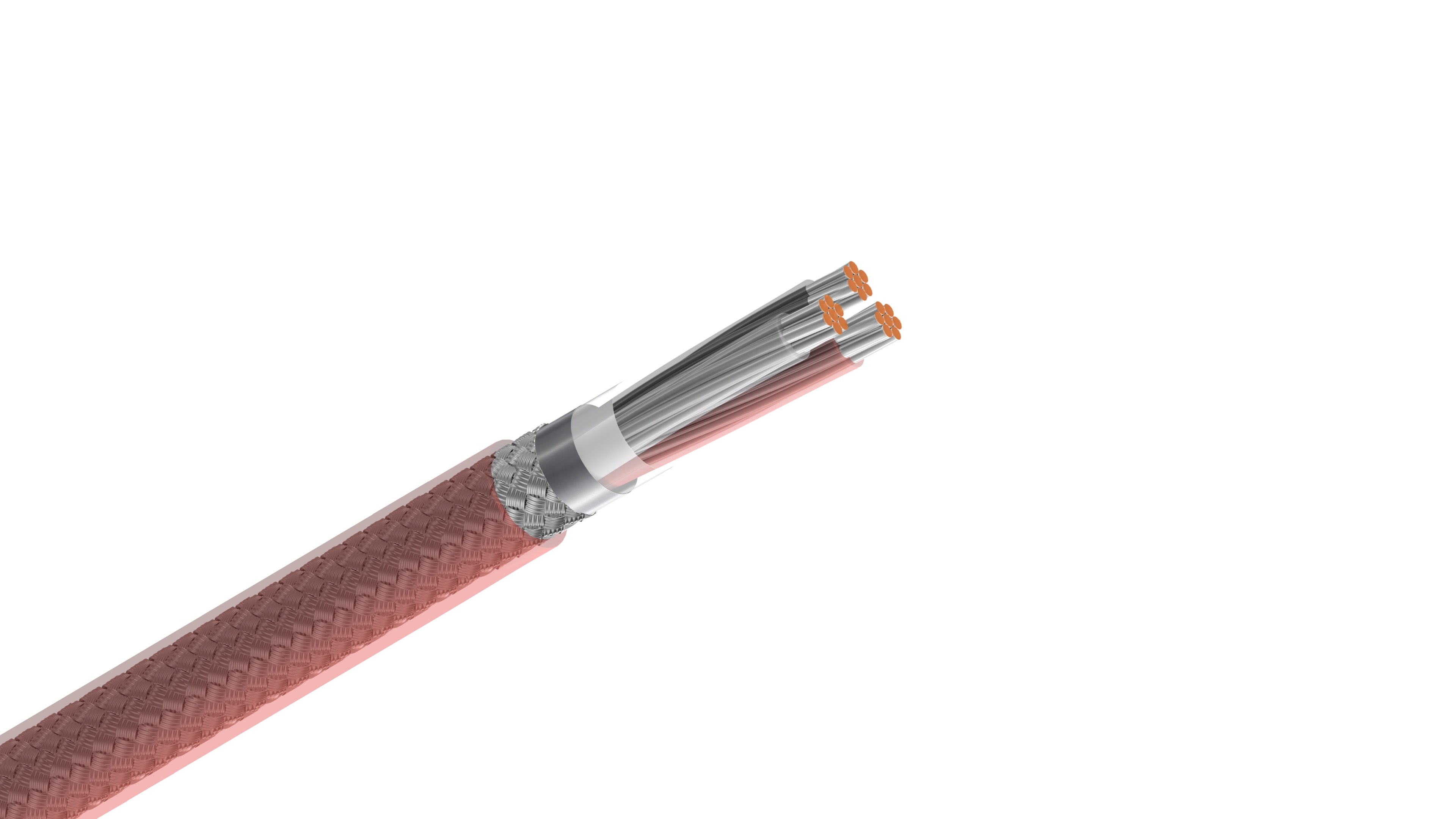 Belden 83503 Cable, 24 AWG 3-Conductor Shielded Wire, FEP Insulation and Jacket, 200°C High-Temp Control Cable.