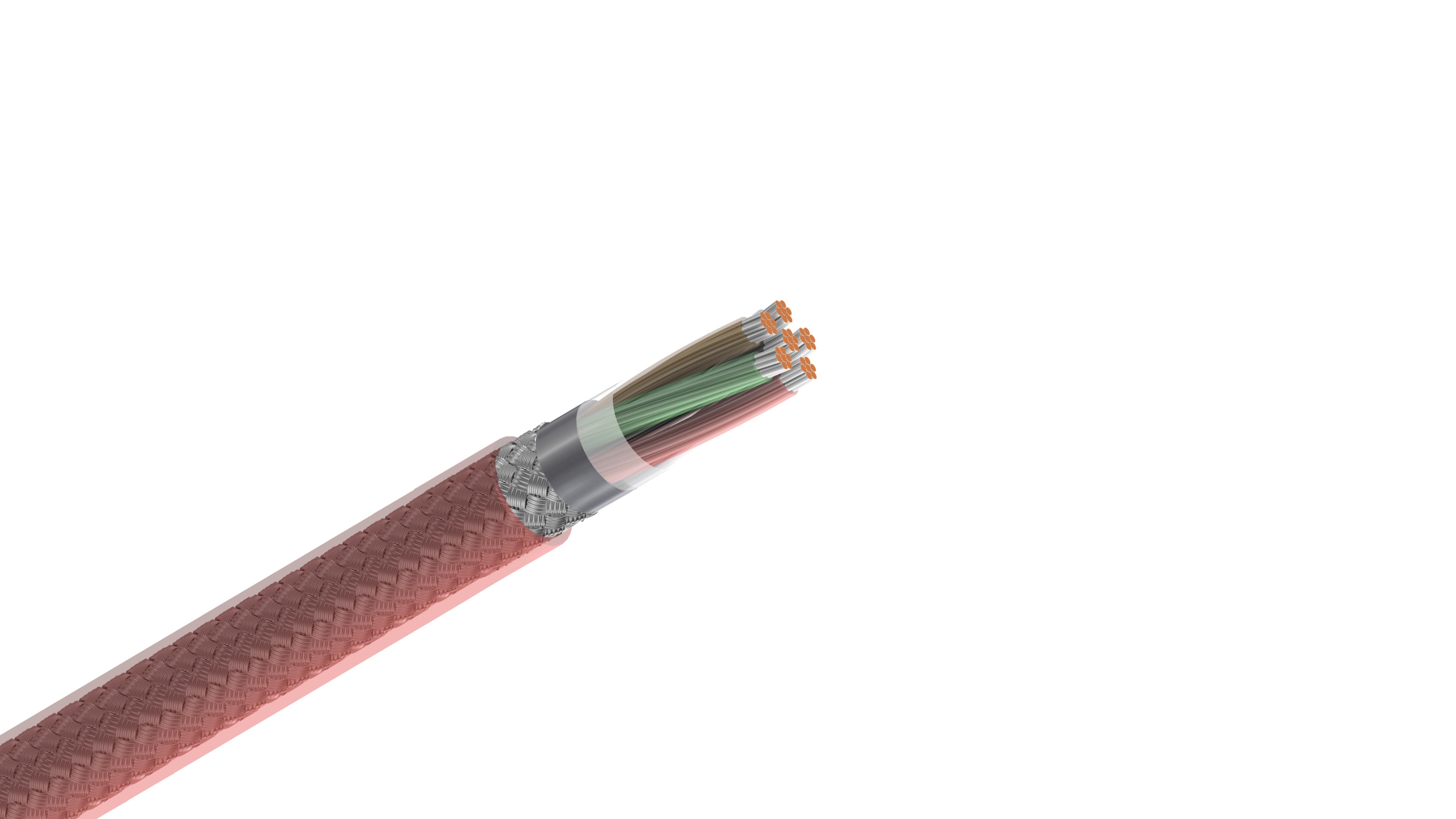 Belden 83506 Cable, 24 AWG 6-Conductor Shielded Wire, FEP Insulation and Jacket, 200°C High-Temp Control Cable.