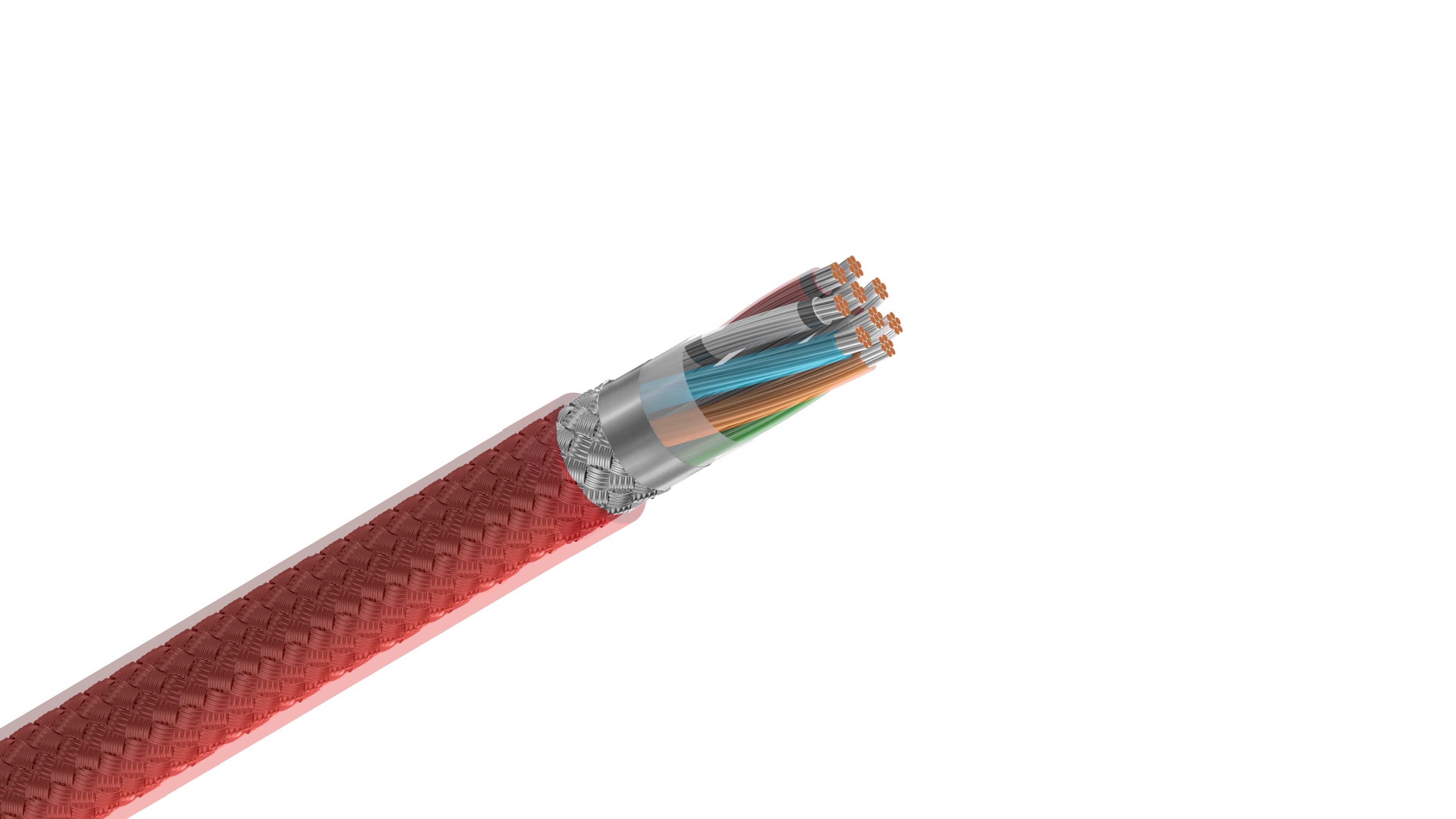 Belden 83509 Cable, 24 AWG 9-Conductor Shielded Wire, FEP Insulation and Jacket, 200°C High-Temp Control Cable.