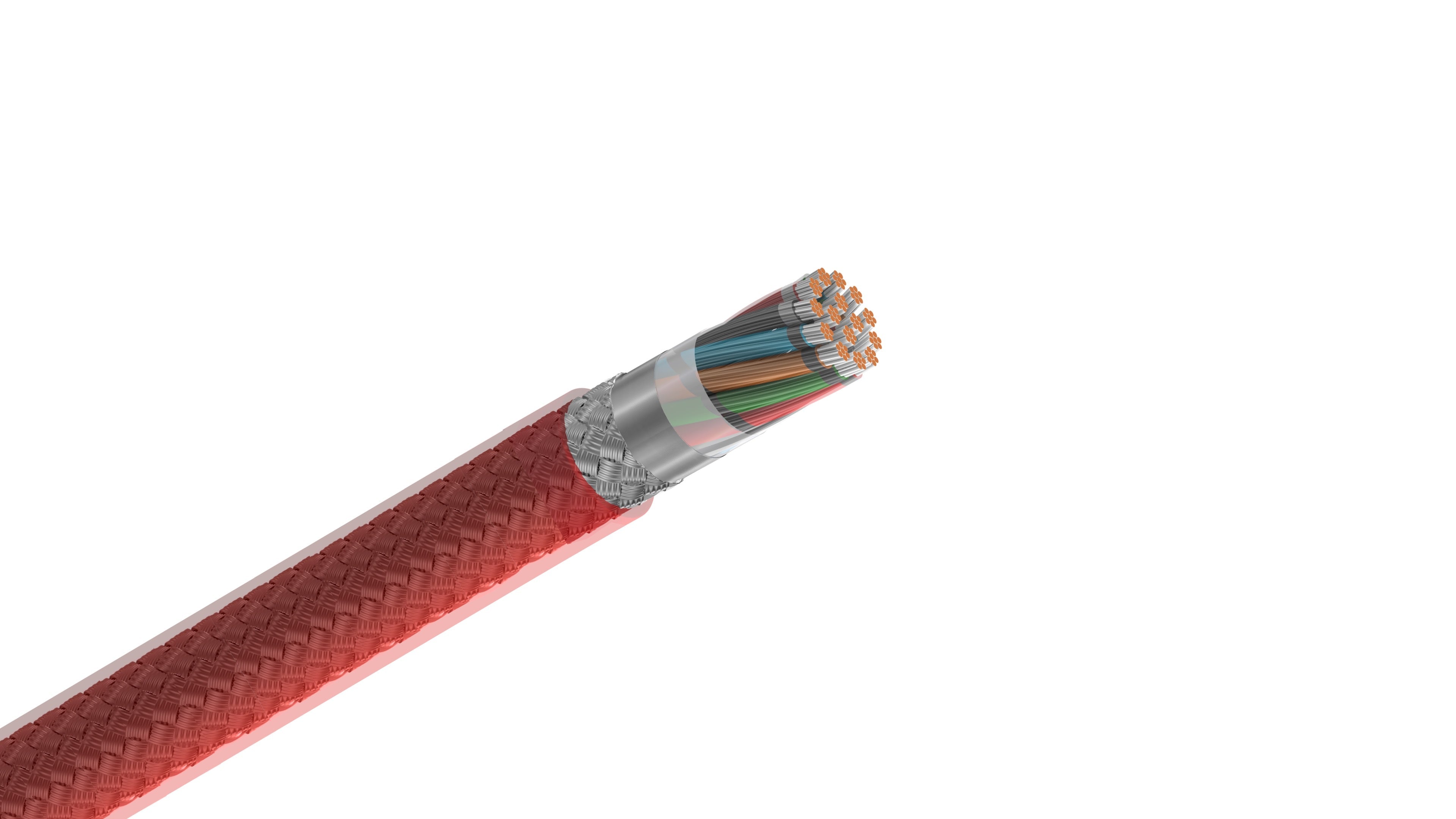 Belden 83515 Cable, 24 AWG 15-Conductor Shielded Wire, FEP Insulation and Jacket, 200°C High-Temp Control Cable.