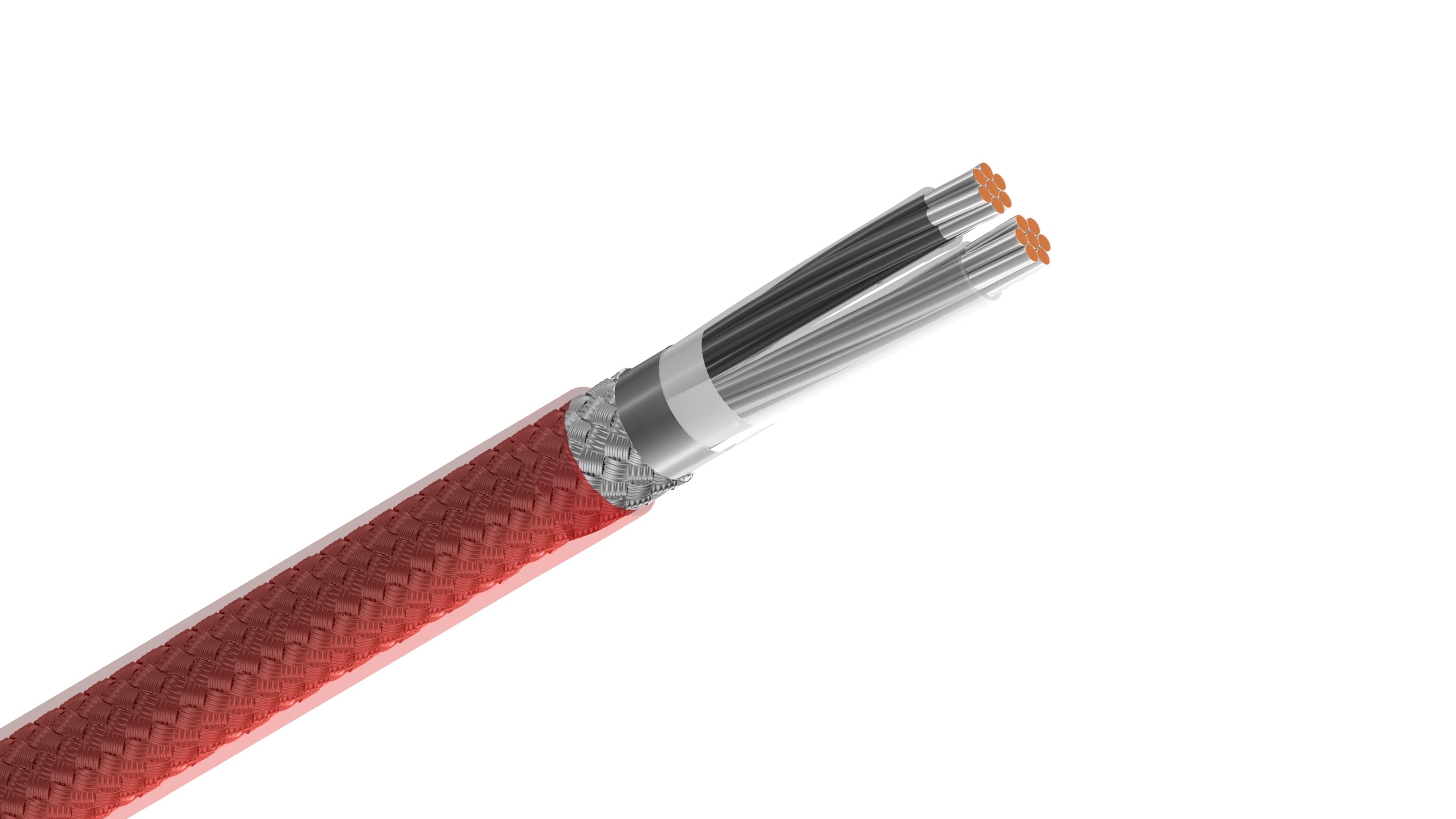 Belden 83552 Cable, 22 AWG 2-Conductor Shielded Pair, FEP Insulation and Jacket, 200°C High-Temp Instrumentation Cable.