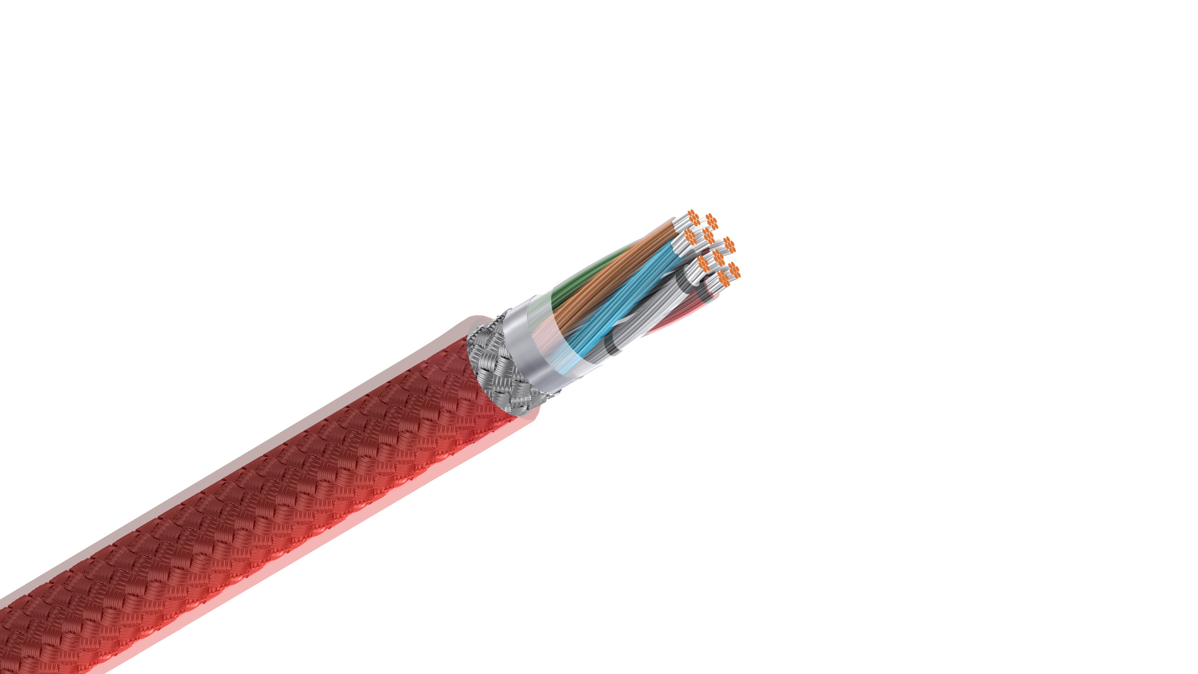 Belden 83559 Cable, 22 AWG 9-Conductor Shielded Wire, FEP Insulation and Jacket, 200°C High-Temp Control Cable.