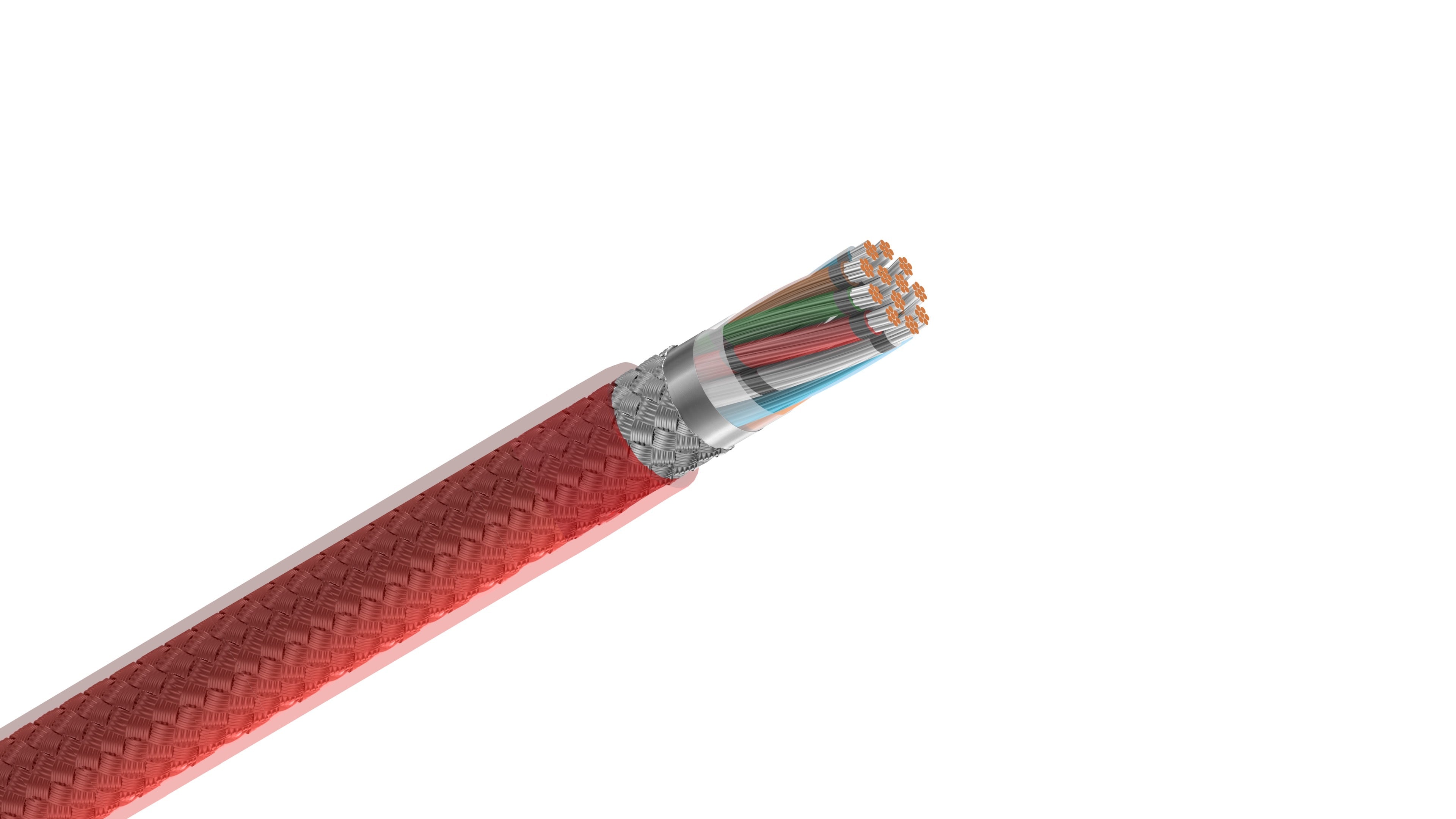 Belden 83562 Cable, 22 AWG 12-Conductor Shielded Wire, FEP Insulation and Jacket, 200°C High-Temp Control Cable.