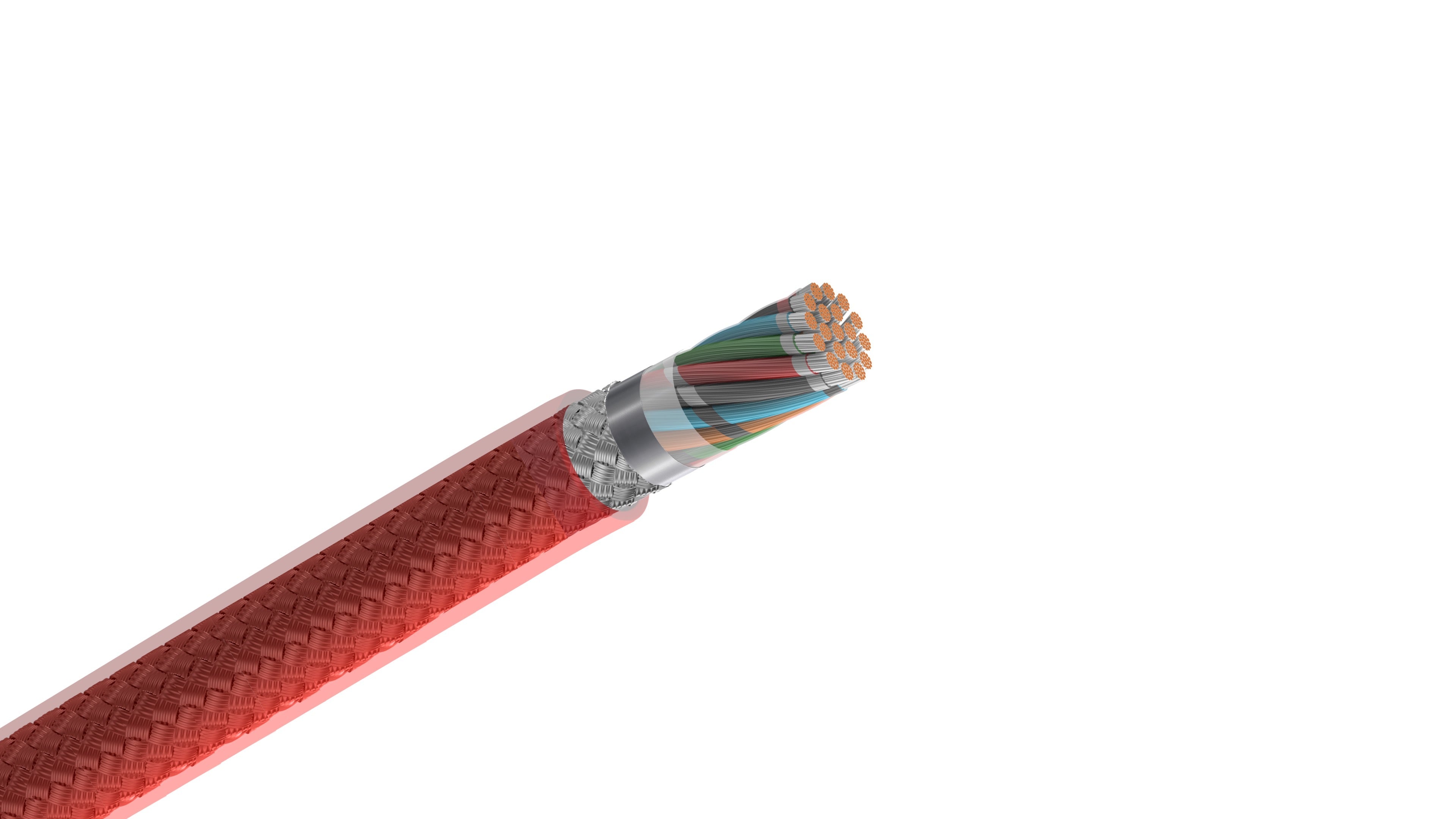 Belden 83569 Cable, 22 AWG 9-Conductor Shielded Wire, FEP Insulation and Jacket, 200°C High-Temp Control Cable.