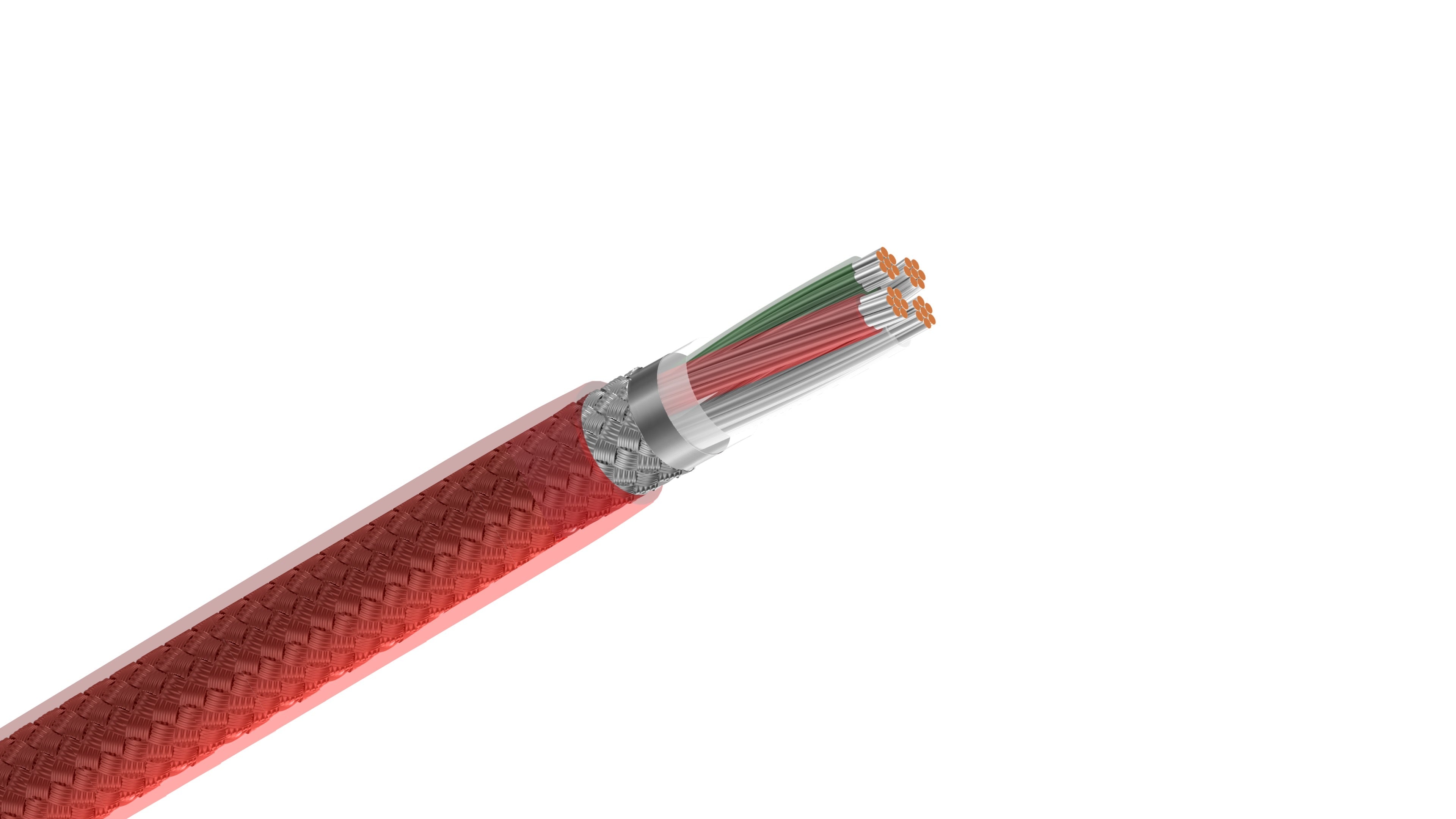 Belden 83604 Cable, 20 AWG 4-Conductor Shielded Wire, FEP Insulation and Jacket, 200°C High-Temp Control Cable.