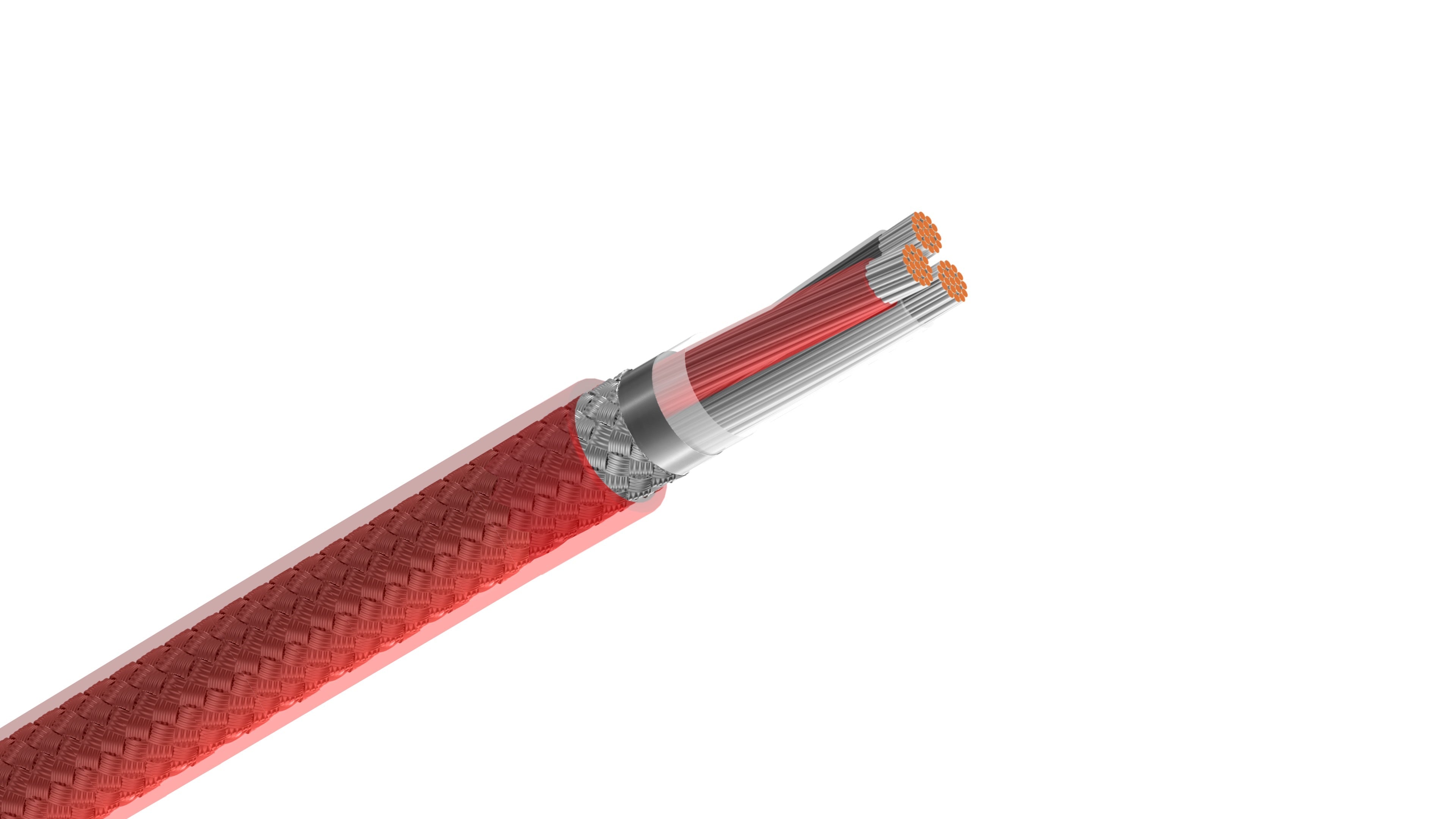 Belden 83653 Cable, 18 AWG 3-Conductor Shielded Wire, FEP Insulation and Jacket, 200°C High-Temp Instrumentation Cable.