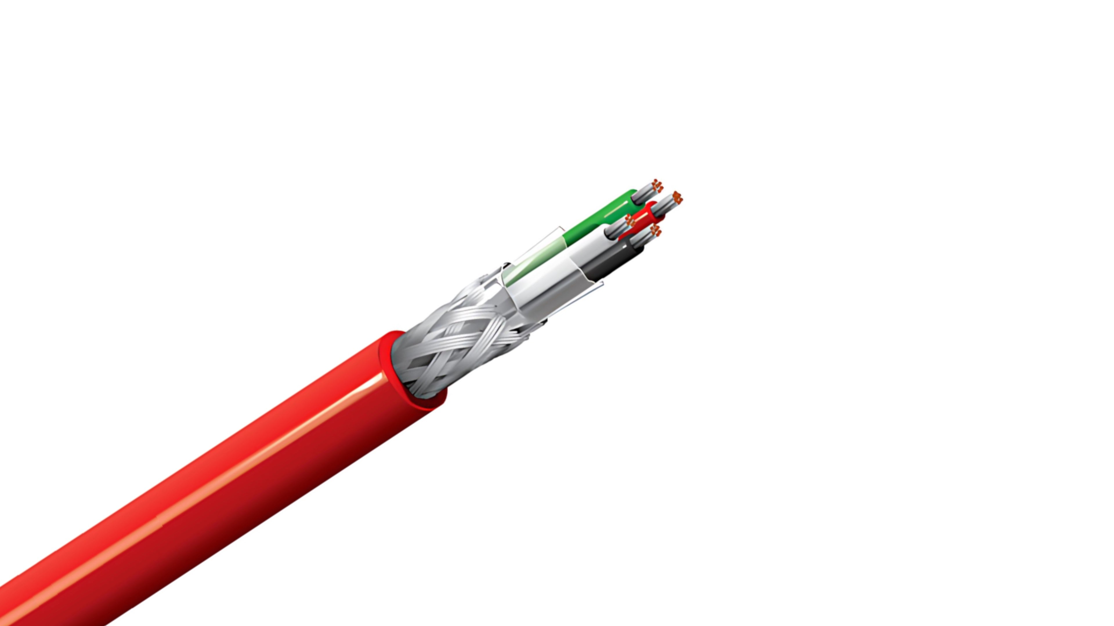 Belden 83654 Cable, 18 AWG 4-Conductor Shielded Wire, FEP Insulation and Jacket, 200°C High-Temp Instrumentation Cable.