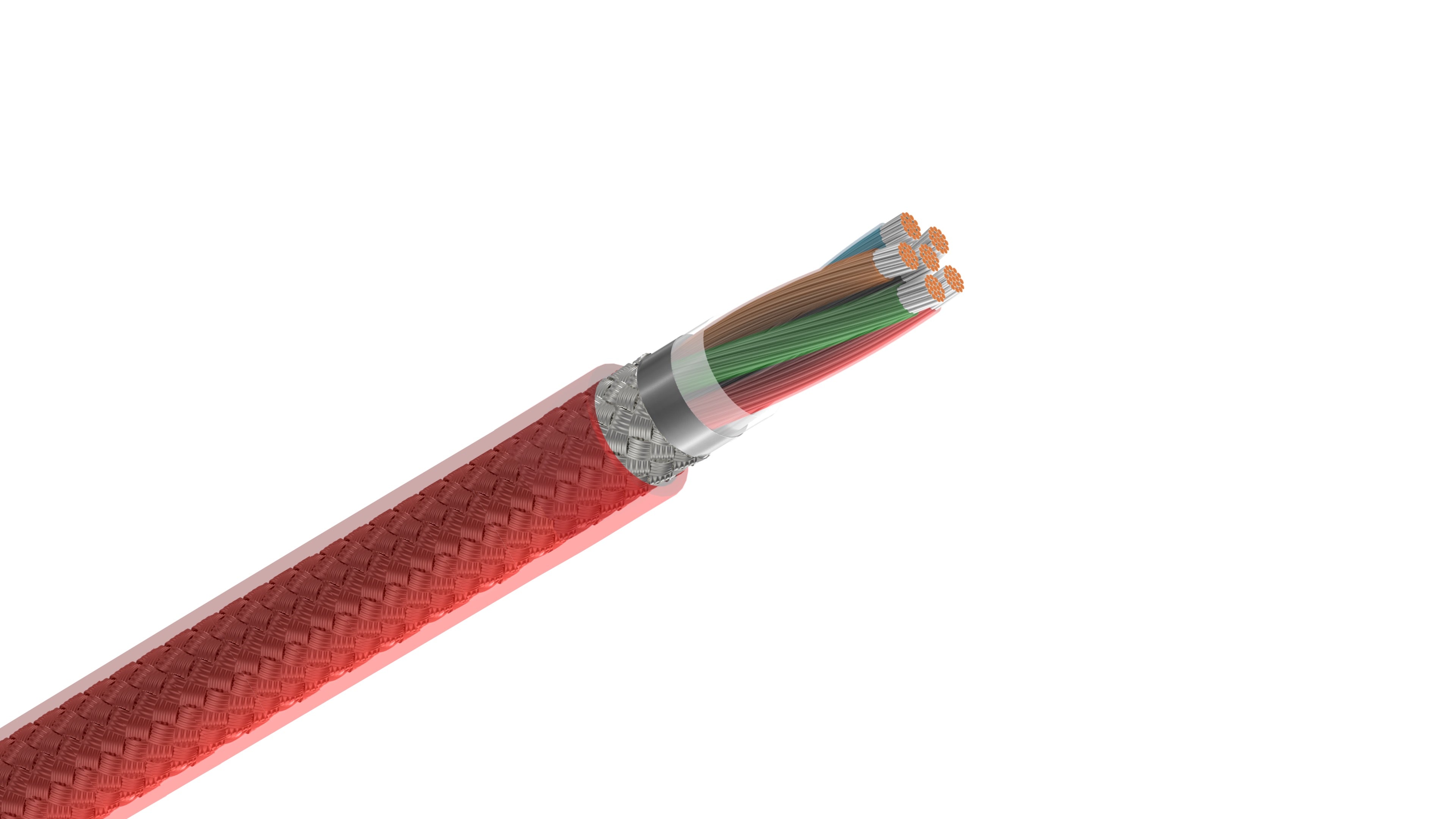 Belden 83656 Cable, 18 AWG 6-Conductor Shielded Wire, FEP Insulation and Jacket, 200°C High-Temp Instrumentation Cable.