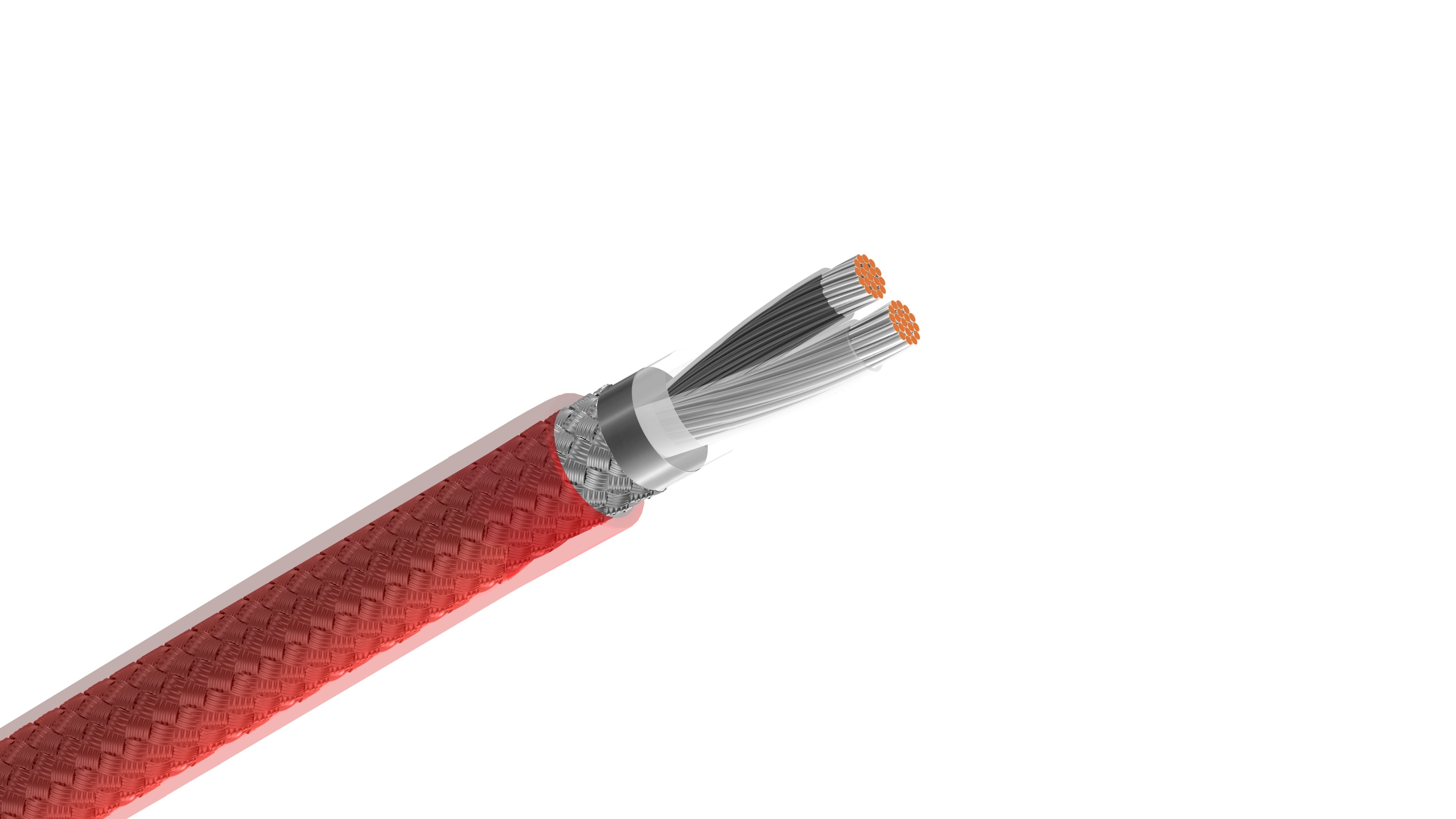 Belden 83702 Cable, 16 AWG 2-Conductor Shielded Pair, FEP Insulation and Jacket, 200°C High-Temp Instrumentation Cable.