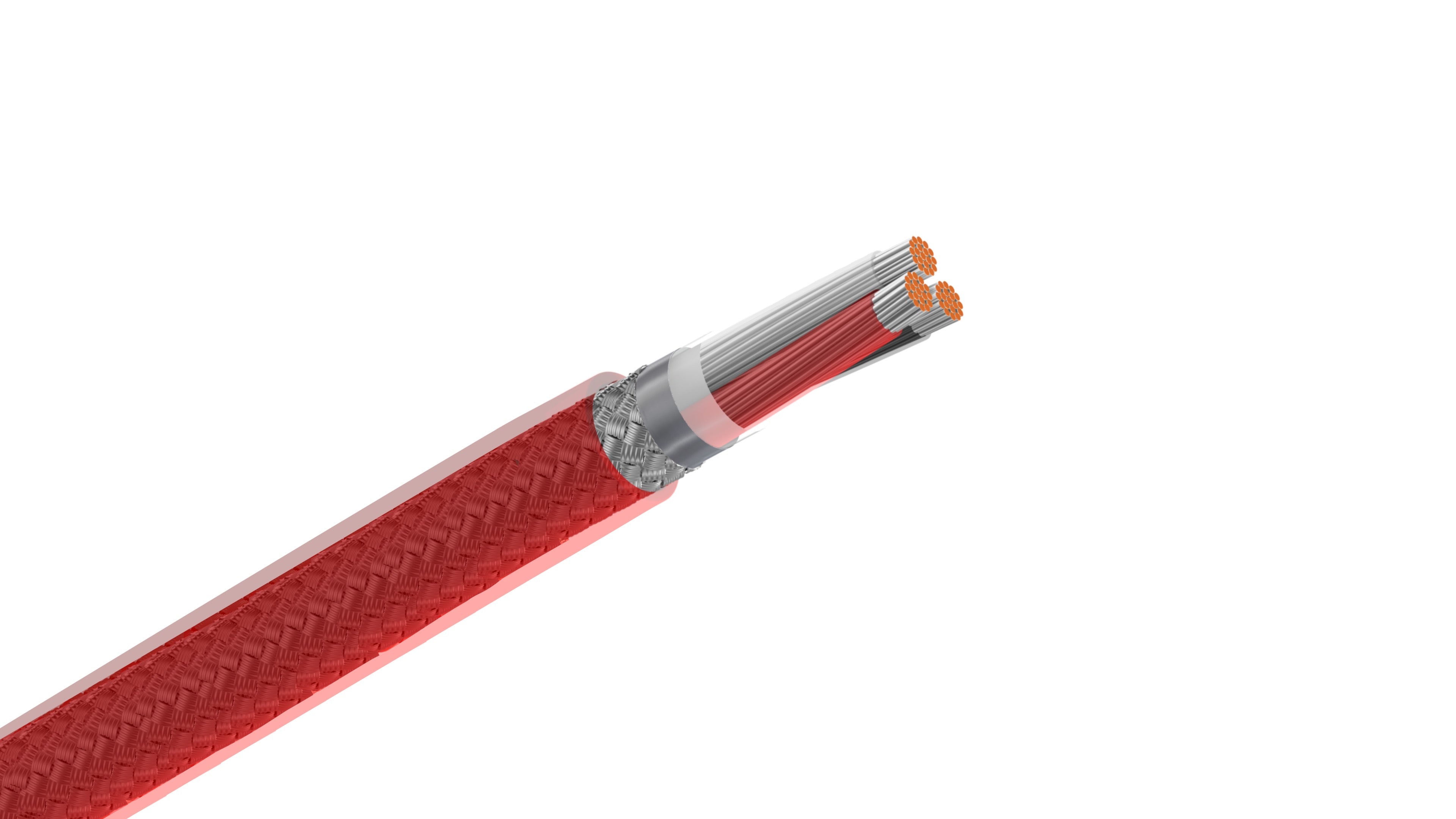 Belden 83703 Cable, 16 AWG 3-Conductor Shielded Wire, FEP Insulation and Jacket, 200°C High-Temp Instrumentation Cable.