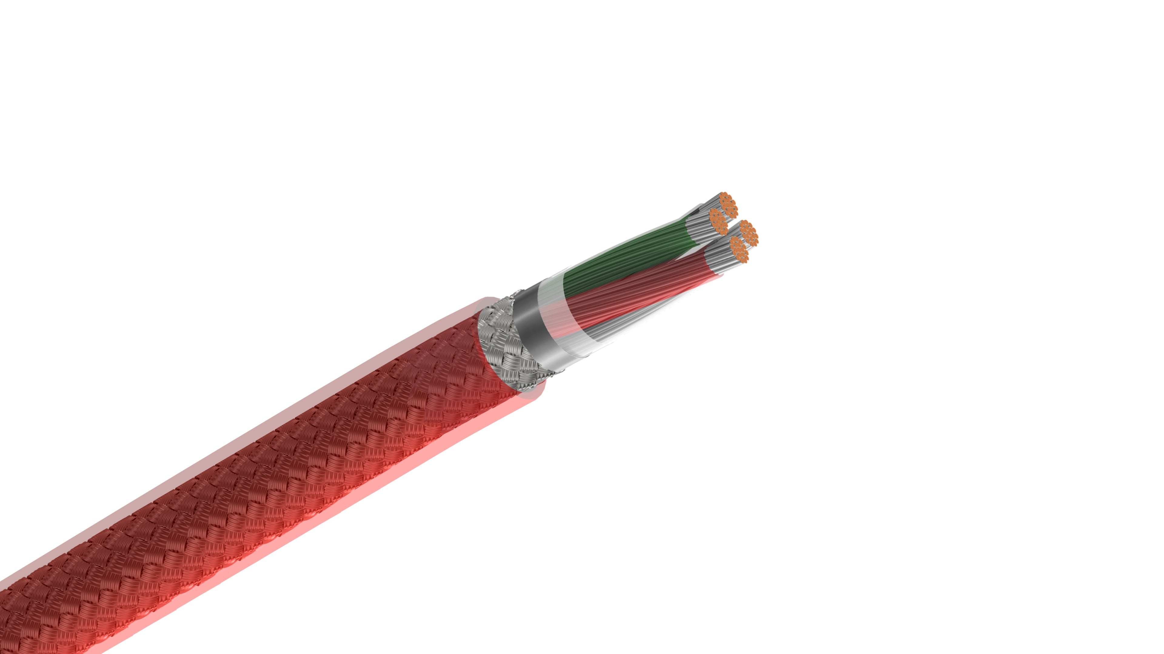 Belden 83704 Cable, 16 AWG 4-Conductor Shielded Wire, FEP Insulation and Jacket, 200°C High-Temp Instrumentation Cable.