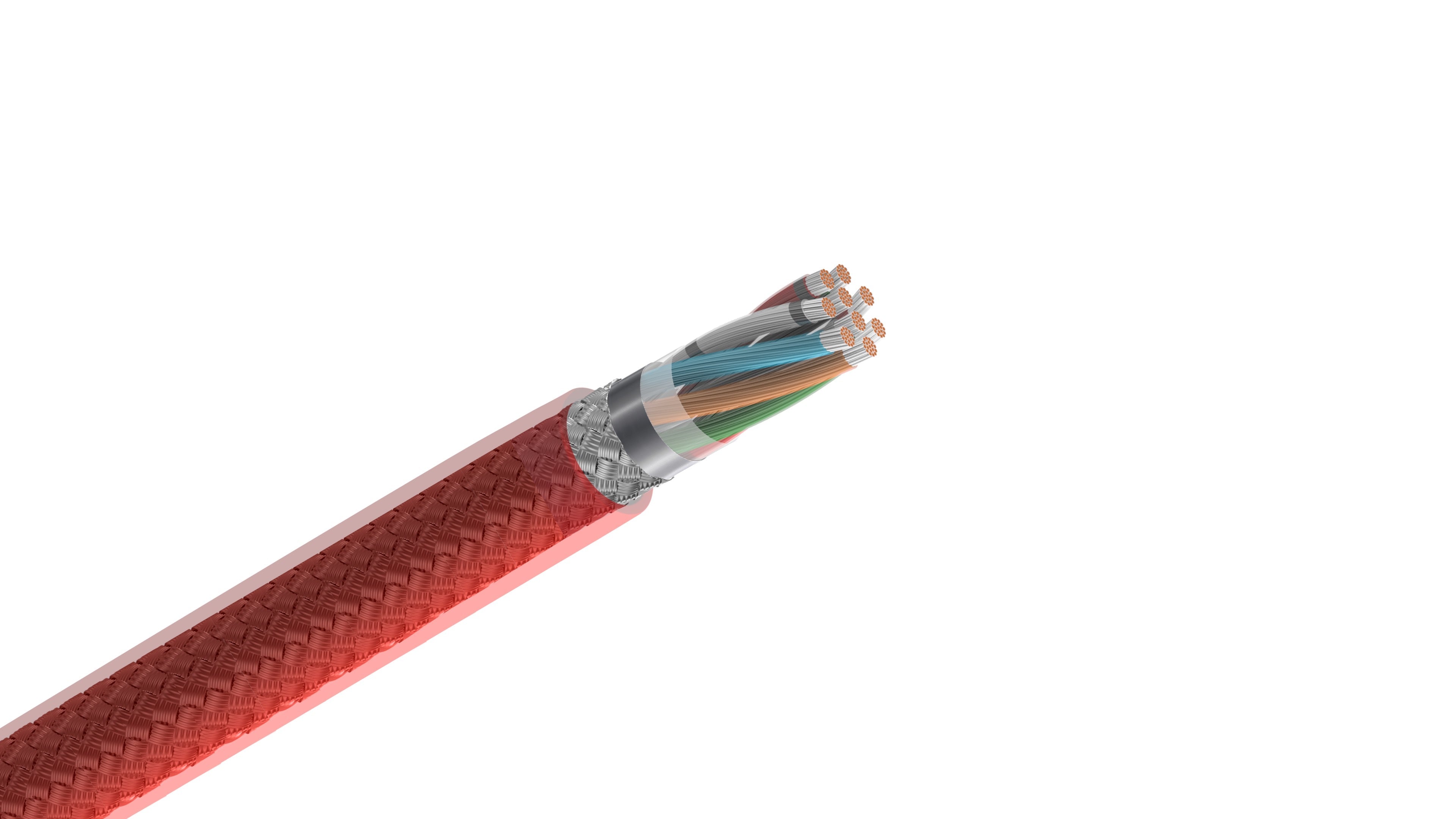 Belden 83709 Cable, 16 AWG 9-Conductor Shielded Wire, FEP Insulation and Jacket, 200°C High-Temp Instrumentation Cable.