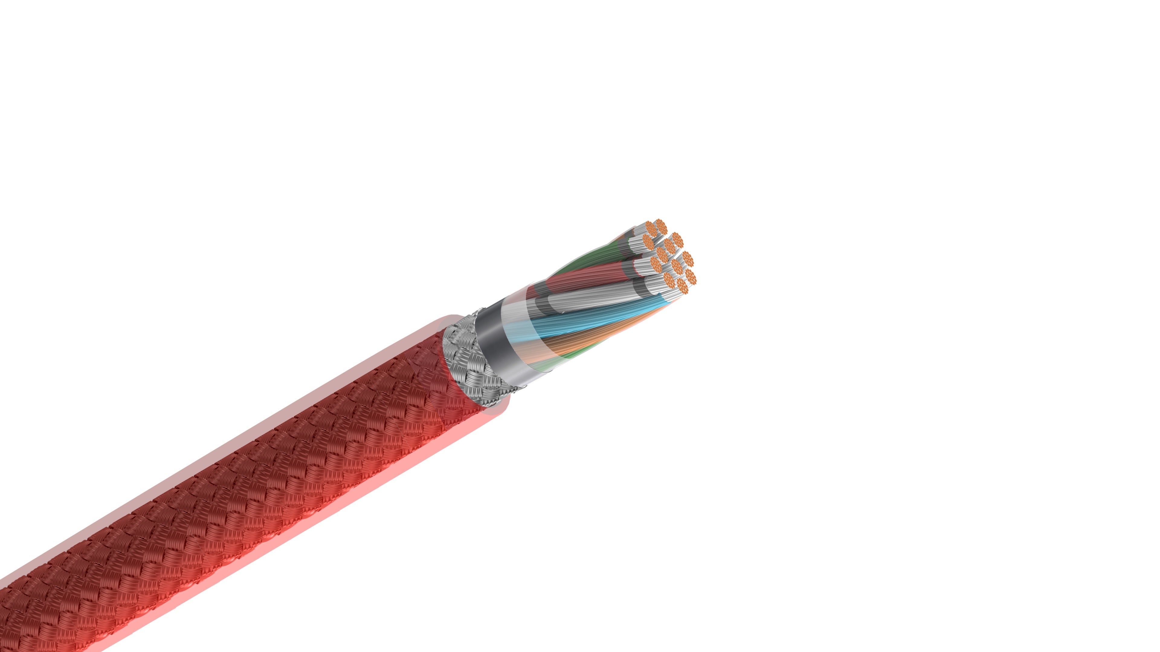 Belden 83712 Cable, 16 AWG 12-Conductor Shielded Wire, FEP Insulation and Jacket, 200°C High-Temp Control Cable.