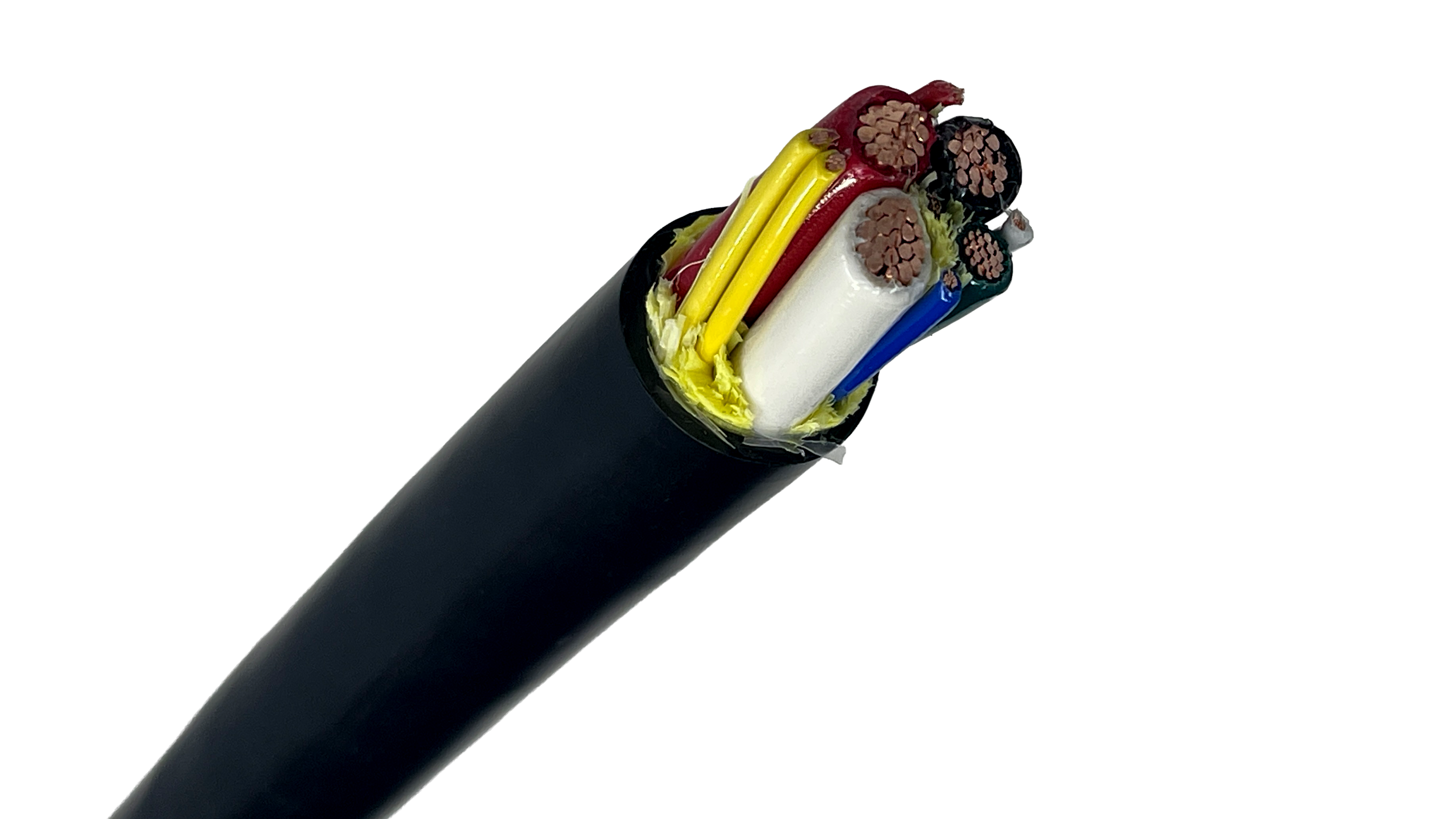 1 AWG 3C Generator Cable with Ground and 18/9C Control Bundle, 130A 600V 28kW Backup Power Wire.